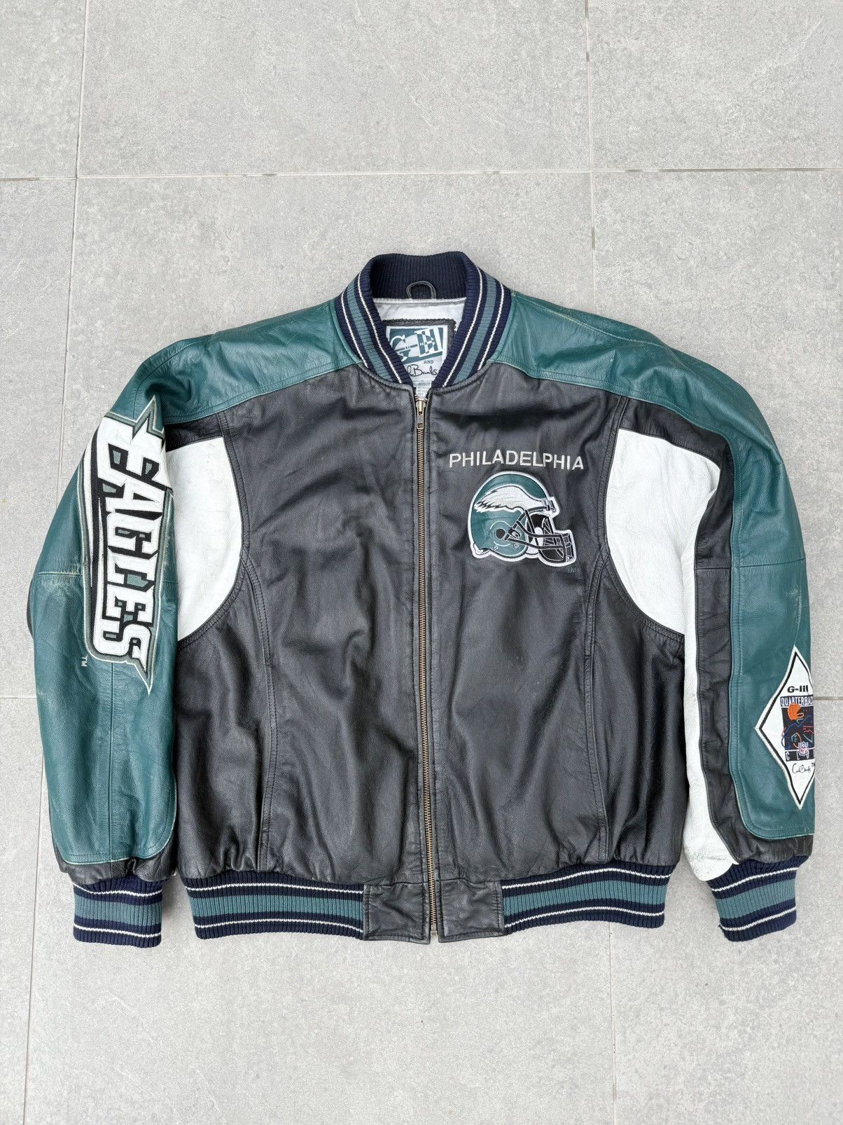 Vintage Vintage Thrashed NFL Philadelphia Eagles Leather Jacket Size US M / EU 48-50 / 2 - 3 Thumbnail