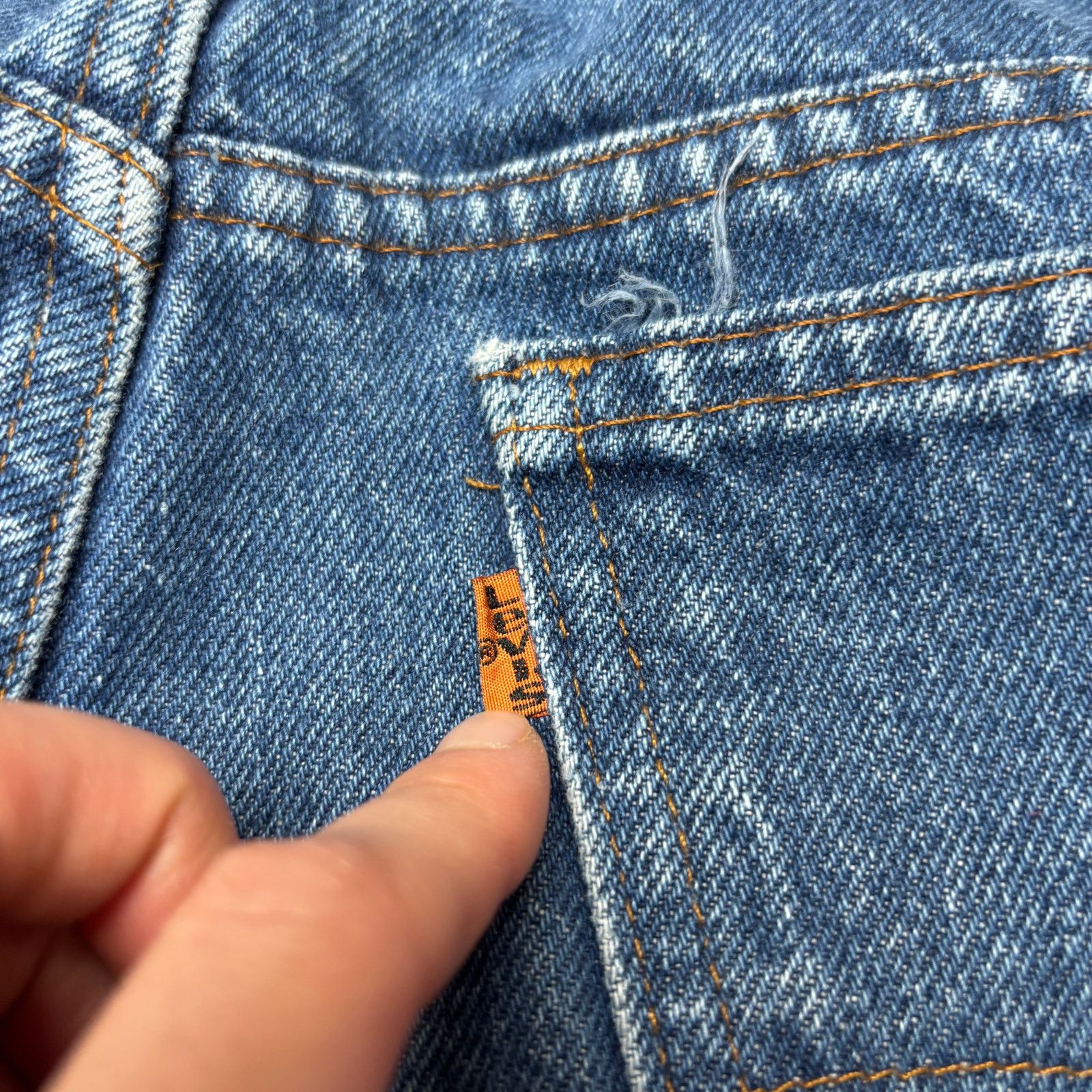 Levi's Vintage 80s Levi's 519 0217 Orange Tab Jeans Men's 34x31.5 Size US 34 / EU 50 - 4 Thumbnail