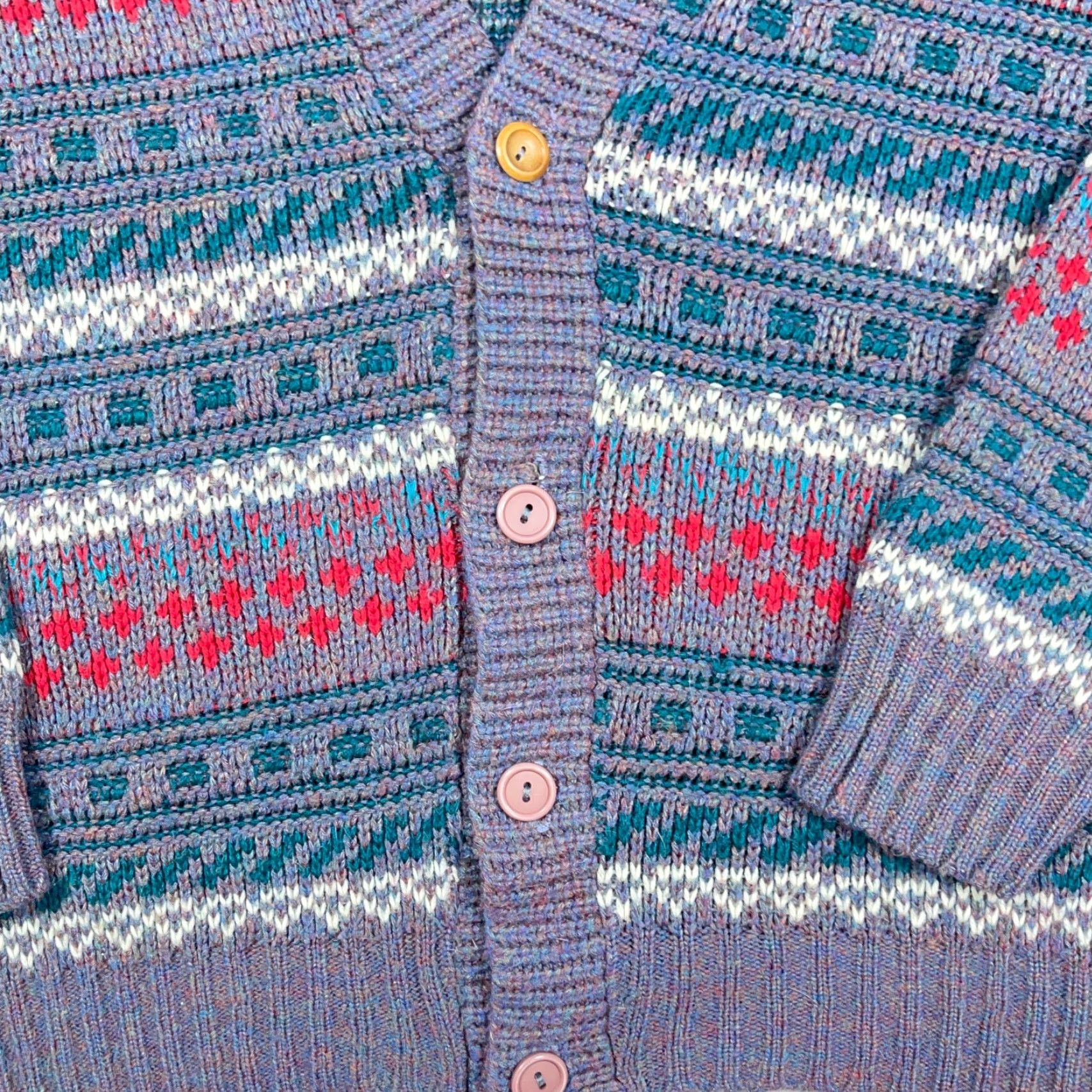 Vintage VINTAGE Scandia Cardigan Sweater Men Medium Blue Red Geometric 90s USA Cardigan Mens Regular M Knit See Pictures Size US M / EU 48-50 / 2 - 3 Thumbnail