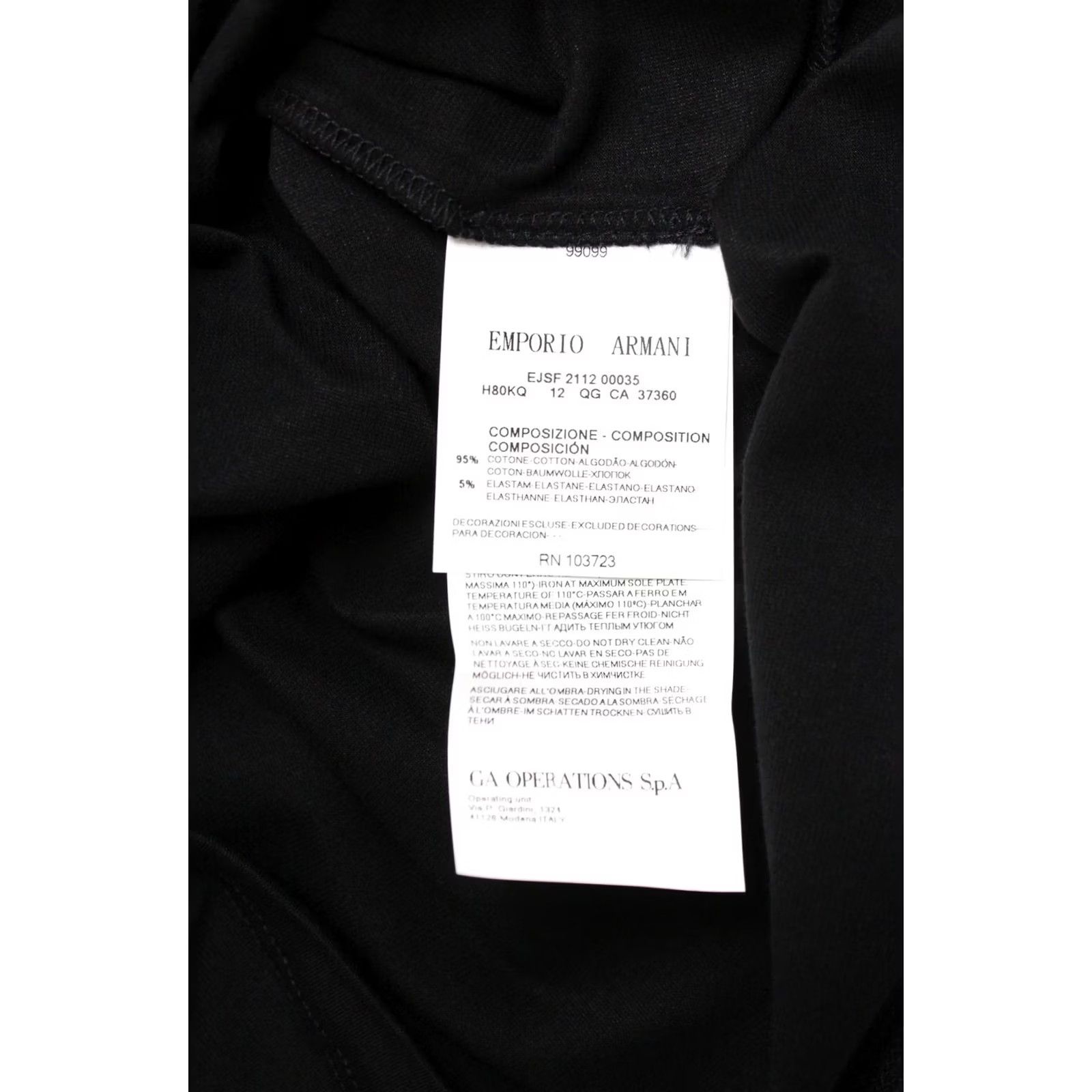 Emporio Armani Emporio Armani T-Shirt Women's US 6 Round Neck Pullover Stretchy Black Size M / US 6-8 / IT 42-44 - 7 Thumbnail