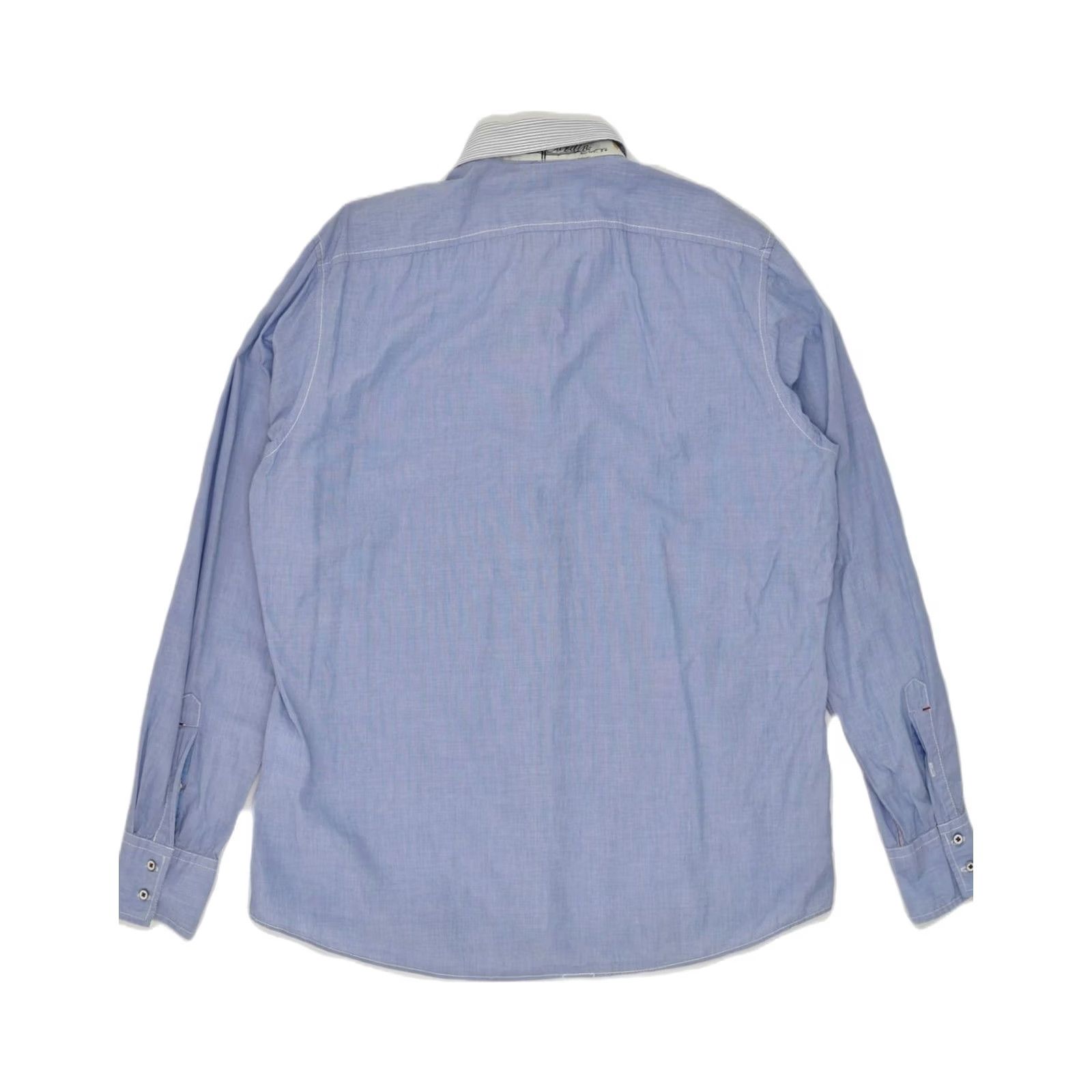 Pierre Cardin PIERRE CARDIN Mens Shirt Large Blue Cotton Size US L / EU 52-54 / 3 - 2 Thumbnail