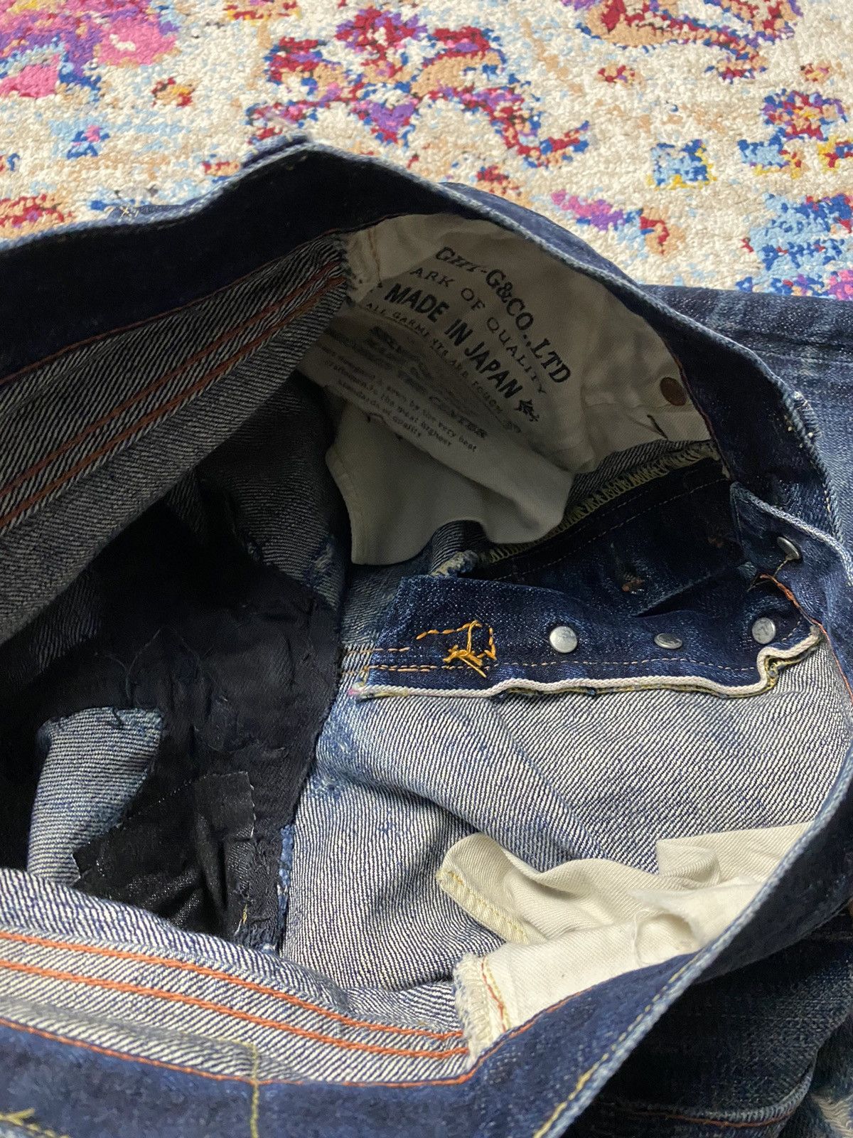 EIGHT-G × Japanese Brand × Vintage Eight G Lot 601 Rokumaru Vintage Style 15oz distressed & cut Size US 29 - 10 Thumbnail