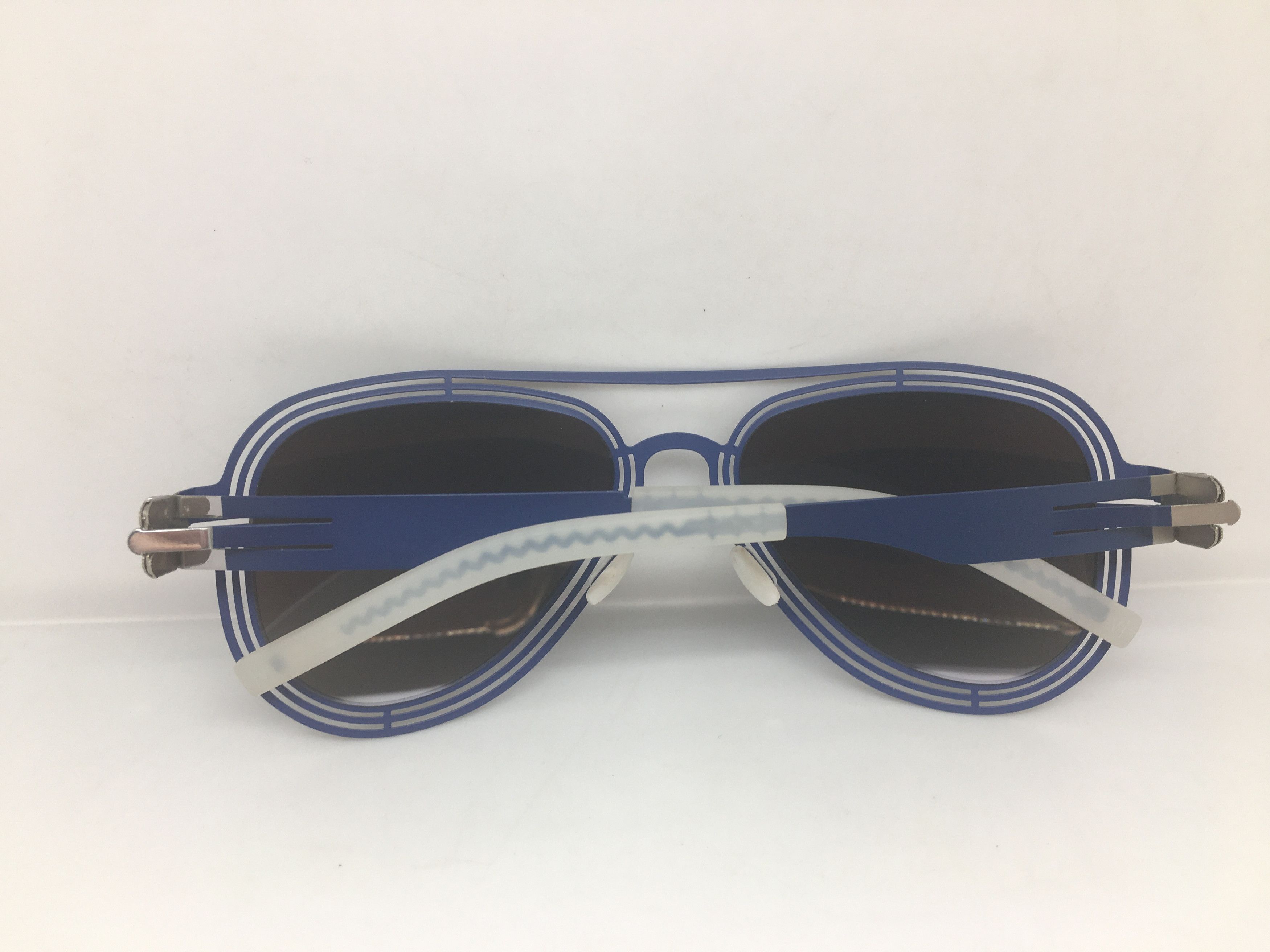 Other Silver Blue Alloy Aviator Sunglasses Frame Pilot Size ONE SIZE - 8 Thumbnail