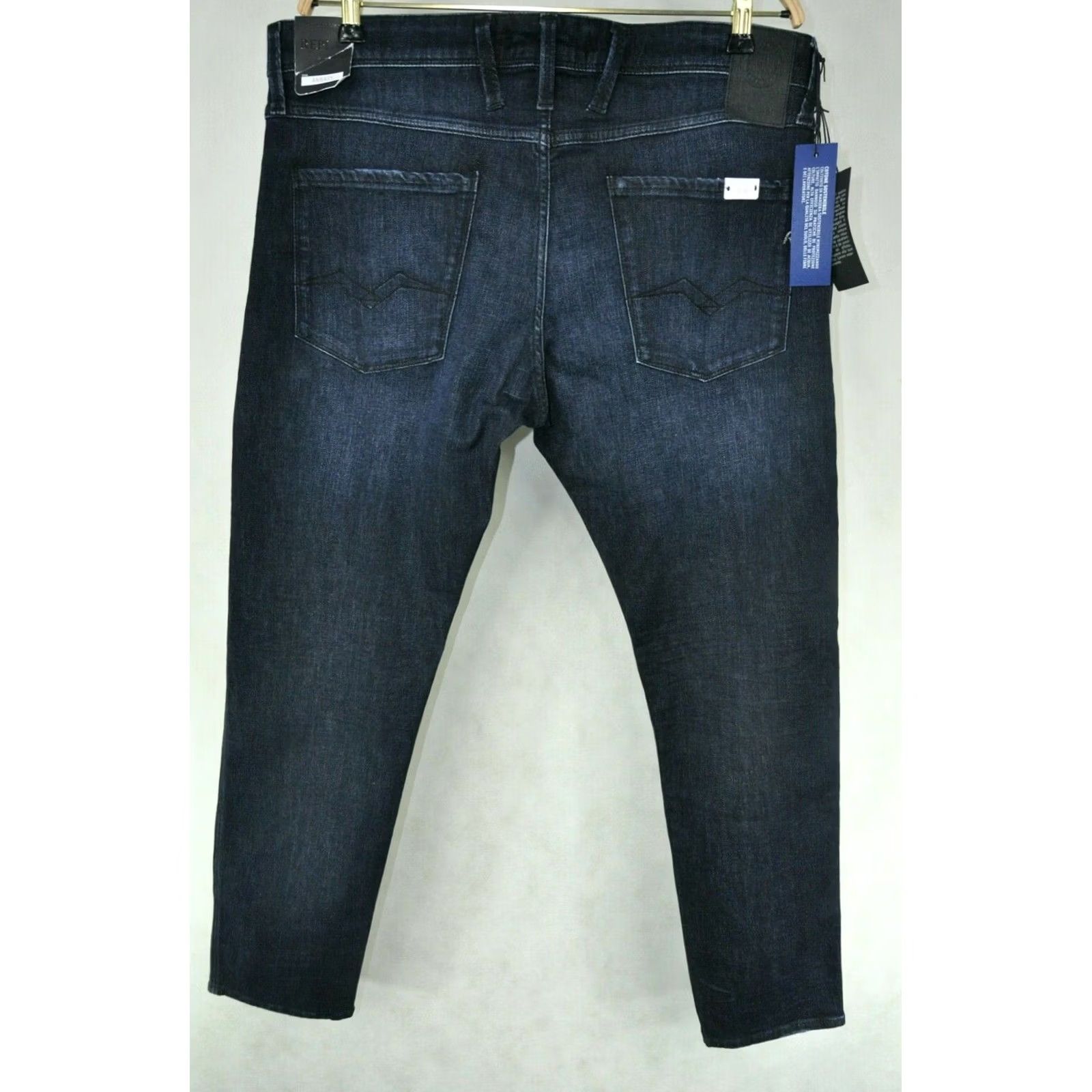 Replay Replay Anbass M914Y Super Stretch Denim Dark Indigo Jeans Slim Style W36/L32 Men’s Size US 36 / EU 52 - 2 Thumbnail