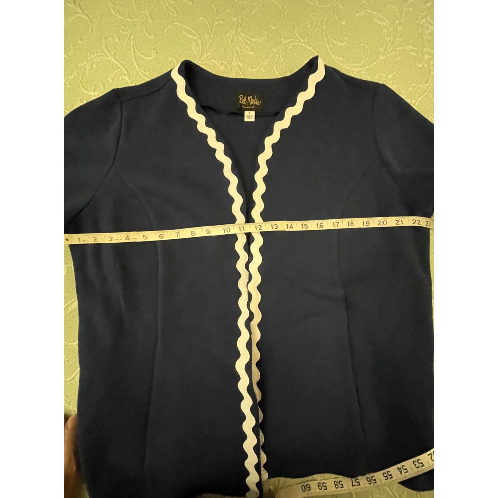 Bob Mackie VINTAGE Bob Mackie Jacket Womens 1X Navy Blue Open Front Wearable Art Pockets Trim Size XL / US 12-14 / IT 48-50 - 6 Thumbnail