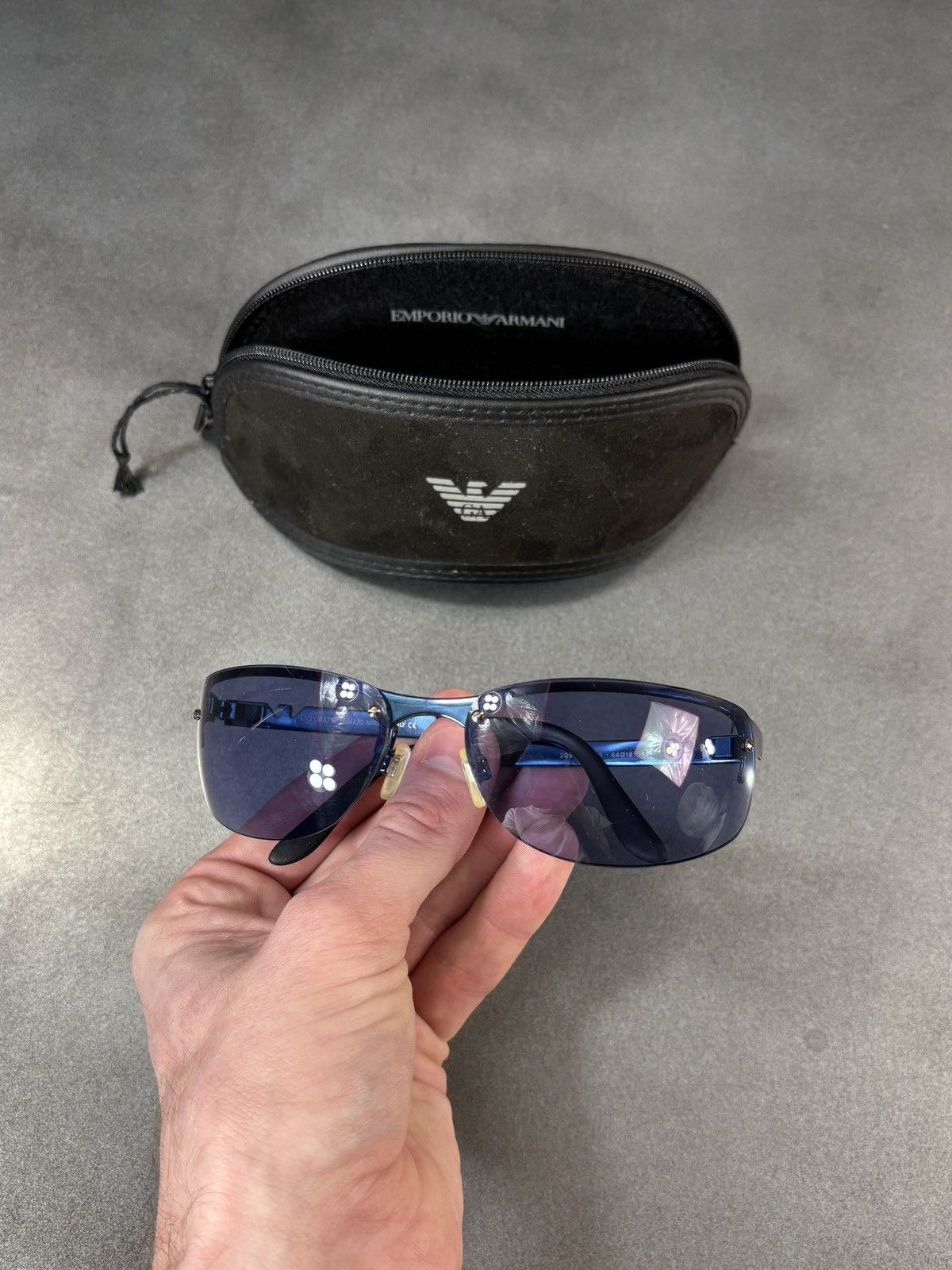 Emporio Armani × Vintage 2000s Emporio Armani Sunglasses Vintage Sporty Metal Wrap Size ONE SIZE - 3 Thumbnail