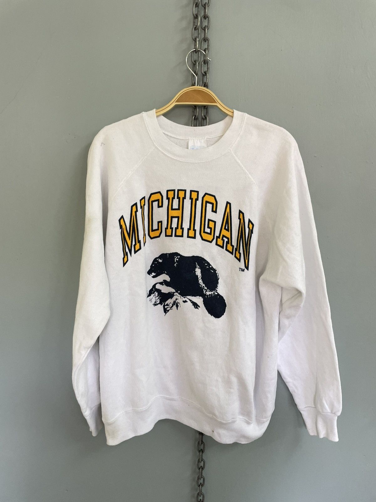 Vintage Vintage 80s Michigan Sweatshirt Size US L / EU 52-54 / 3 - 1 Thumbnail