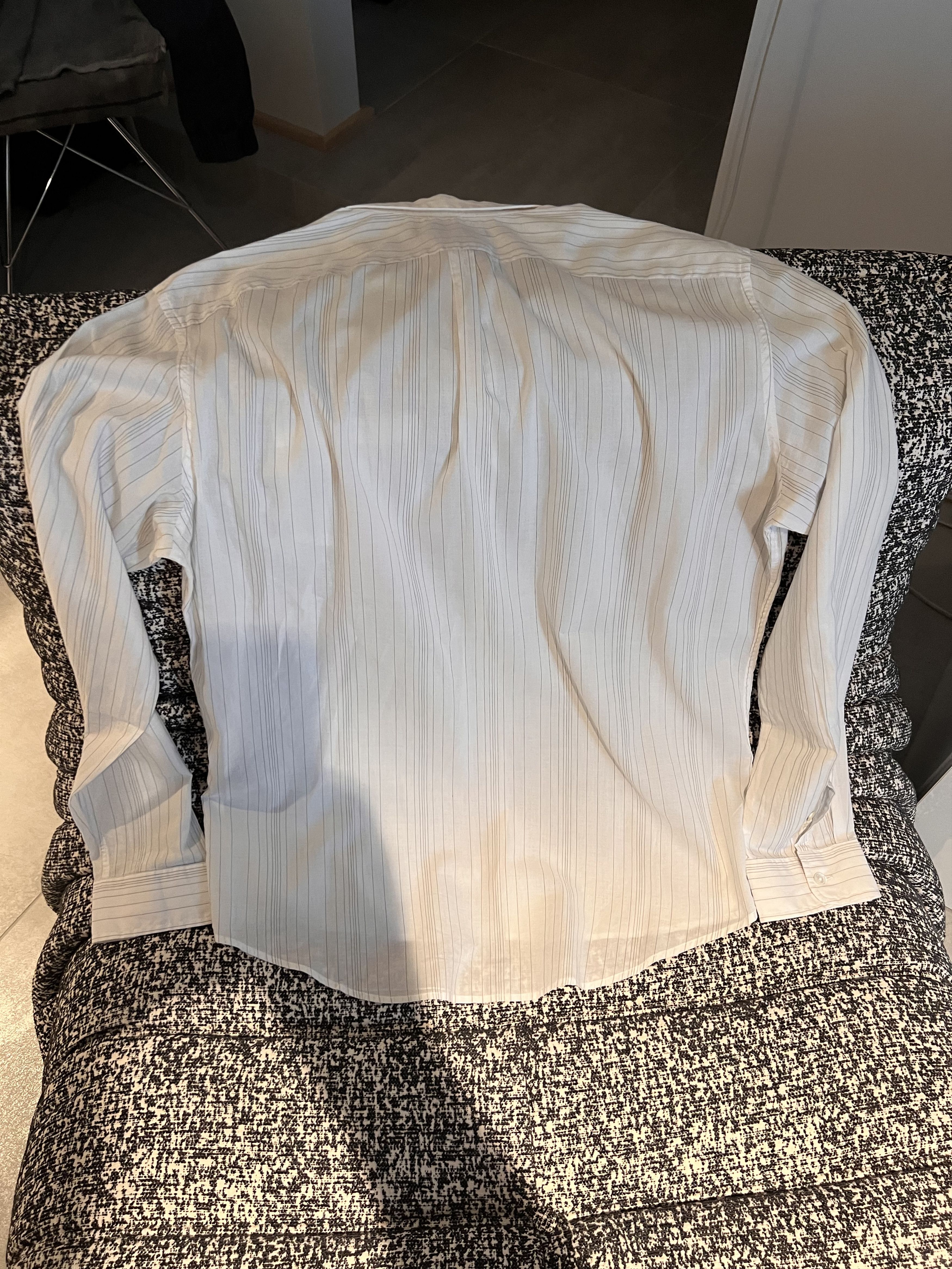 John Varvatos John Varvatos White Pinned Stripe Button Up Shirt Size US M / EU 48-50 / 2 - 8 Thumbnail