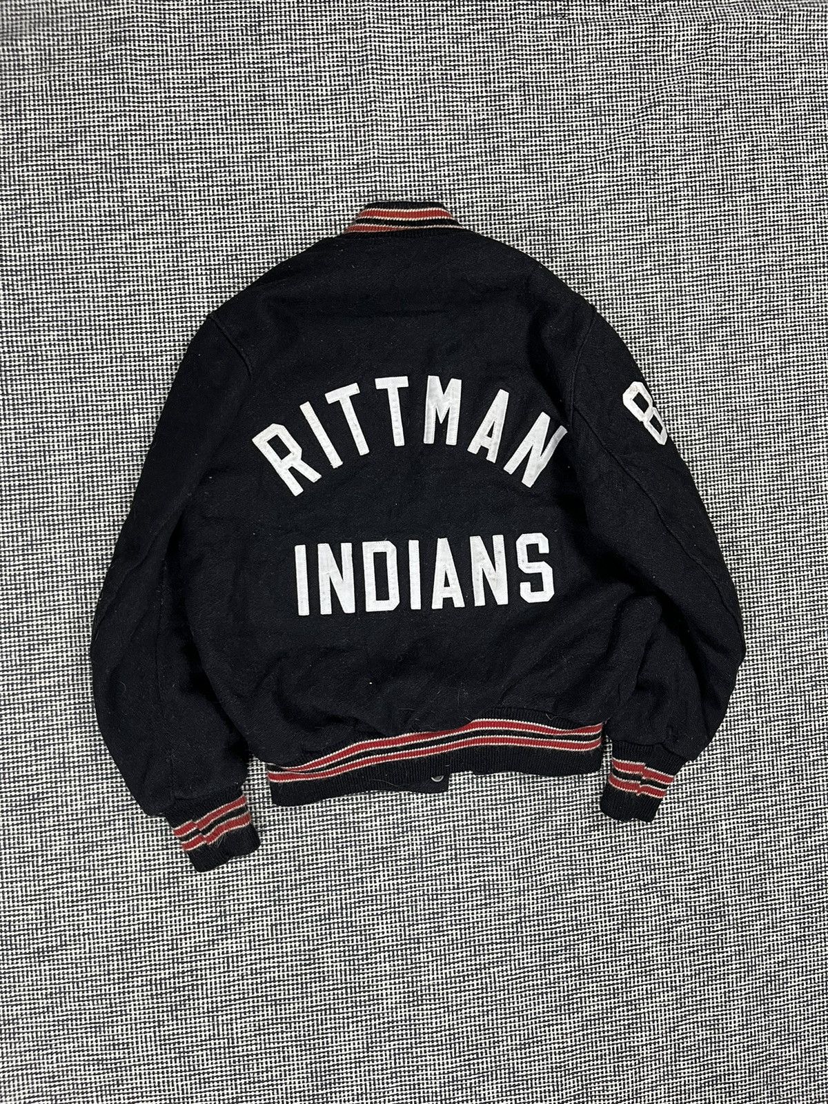 Delong × Vintage 80s DeLong Rittman Indians letterman varsity jacket wool Size US S / EU 44-46 / 1 - 1 Thumbnail