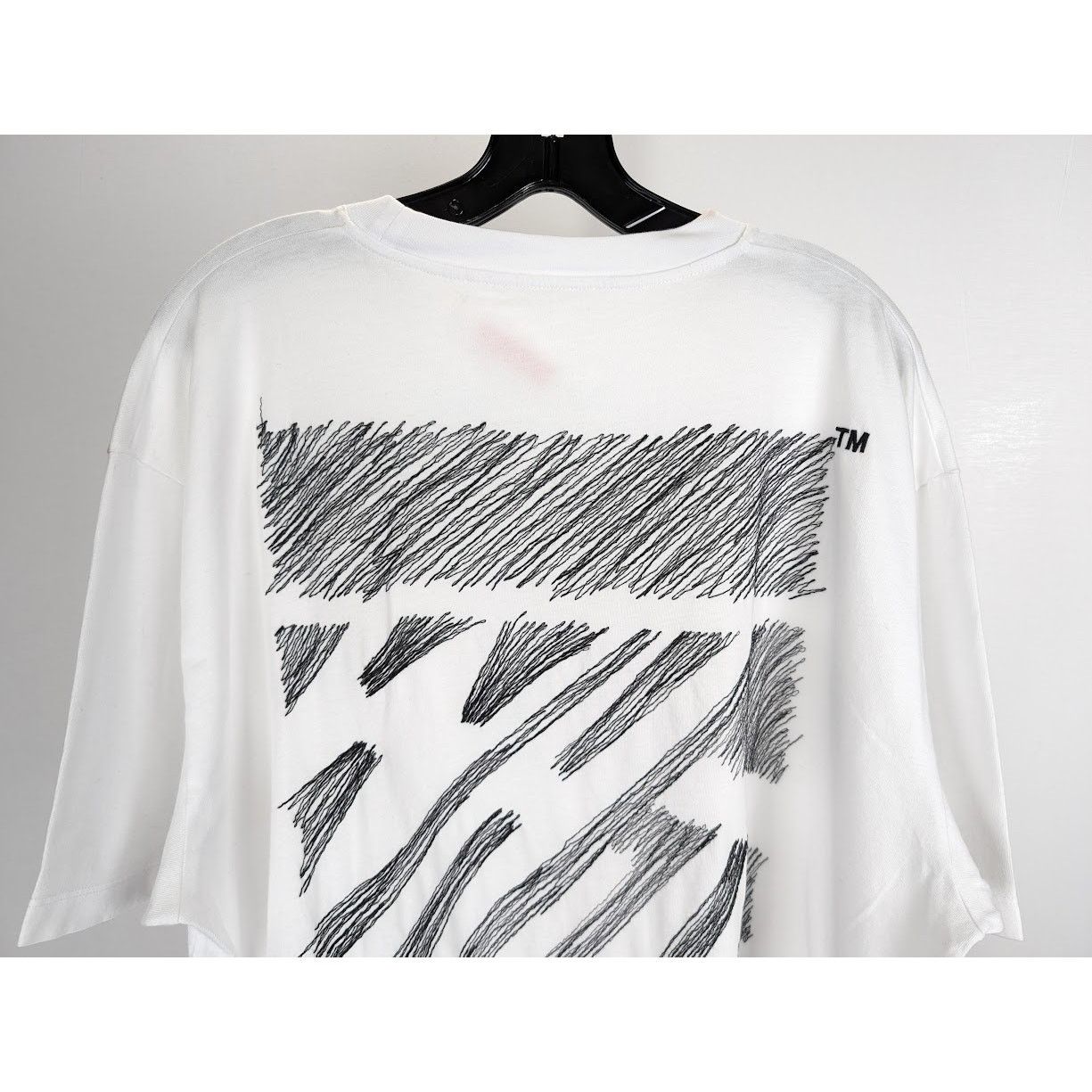 Off-White o1rshd1 Scribble Diag Over S/S Tee in White/Black Size US M / EU 48-50 / 2 - 12 Thumbnail