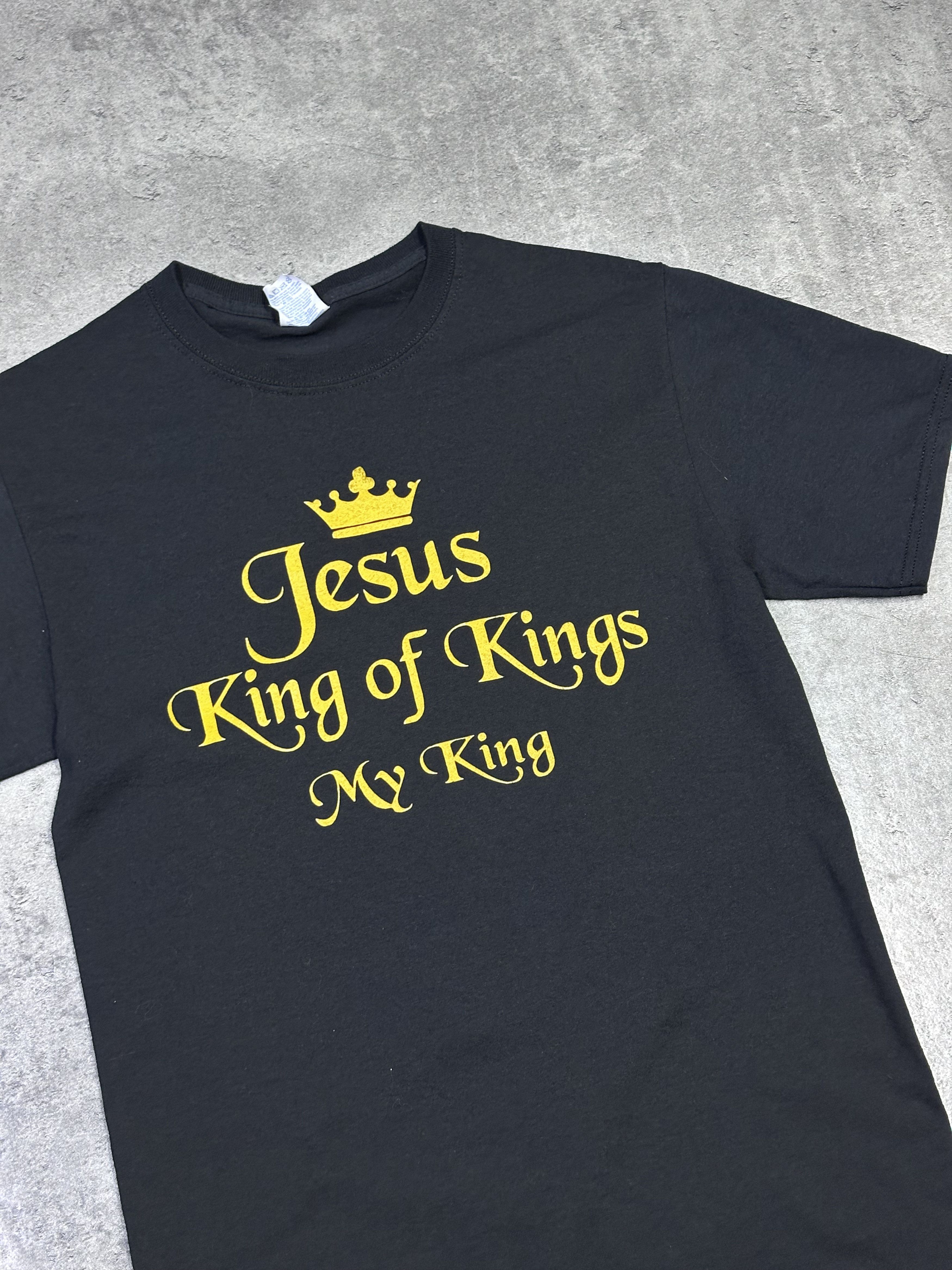 Vintage Jesus king of kings black christian tee Size US S / EU 44-46 / 1 - 2 Thumbnail