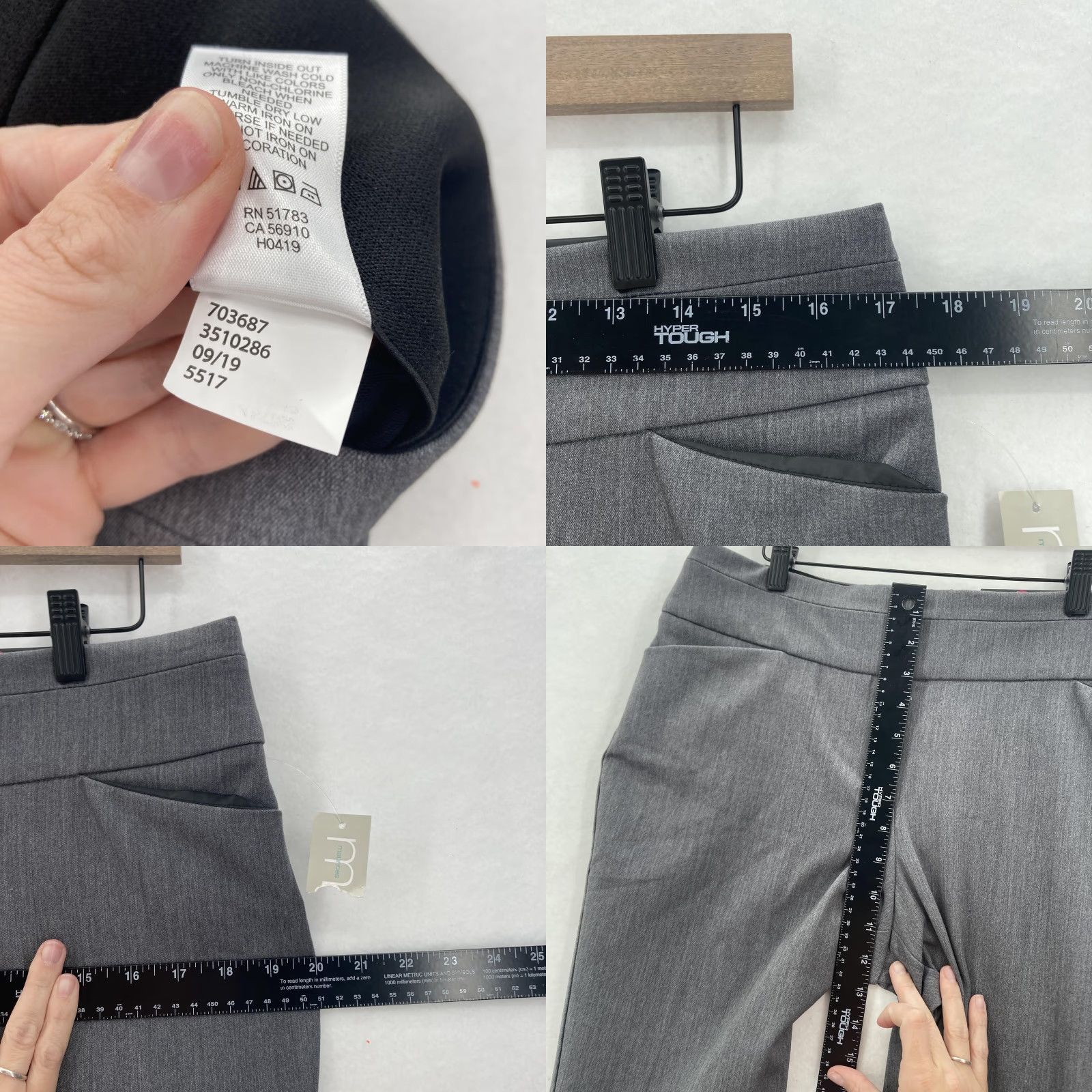 Vintage Maurices Pants Womens 12 Regular Gray Bootcut Mid Rise Dress Career Stretch NWT Size 34" / US 12 / IT 48 - 8 Thumbnail
