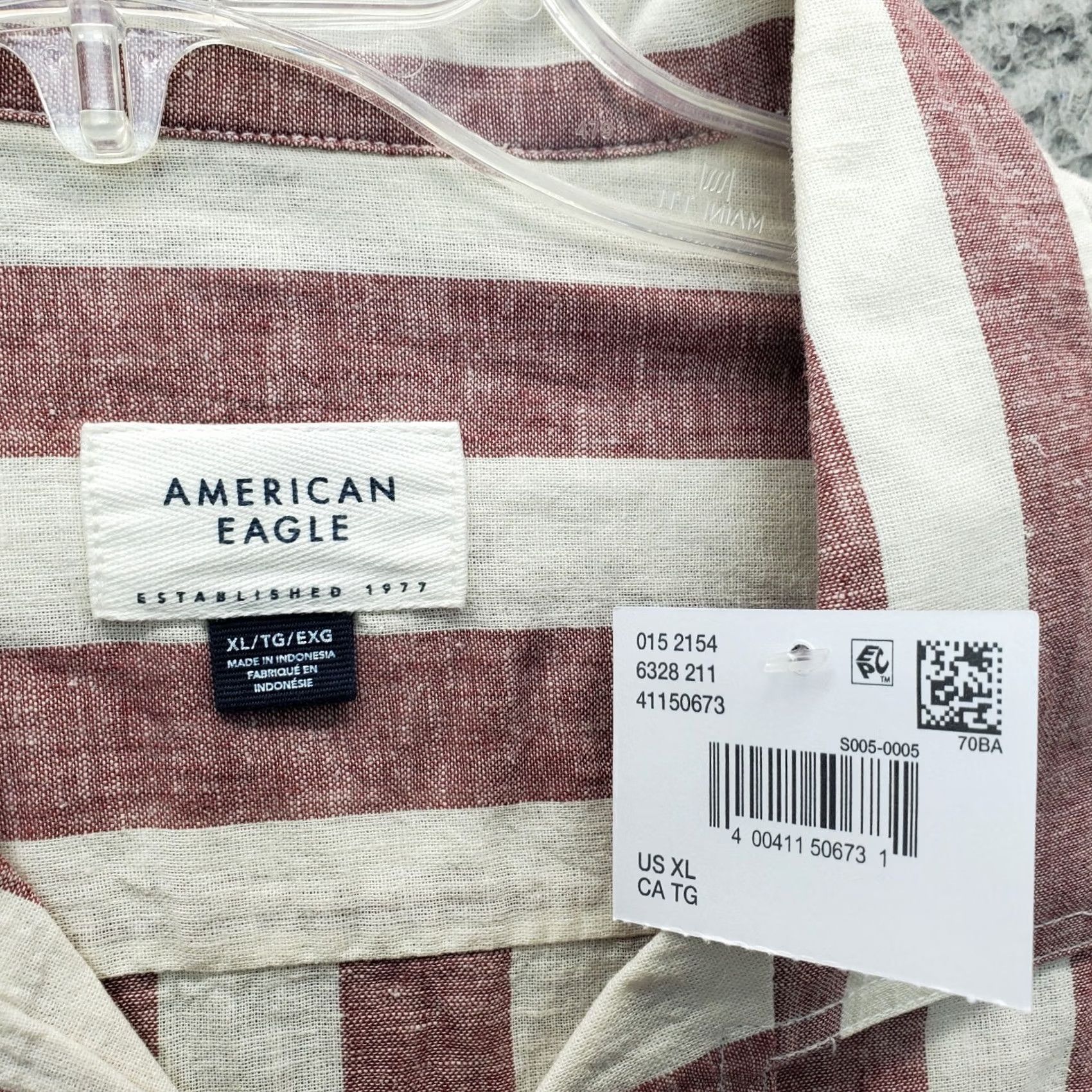 American Eagle Outfitters American Eagle Outfitters Shirt Men XL Multi Striped Short Sleeve Slit Button Up Mens XS? Size US XL / EU 56 / 4 - 7 Thumbnail