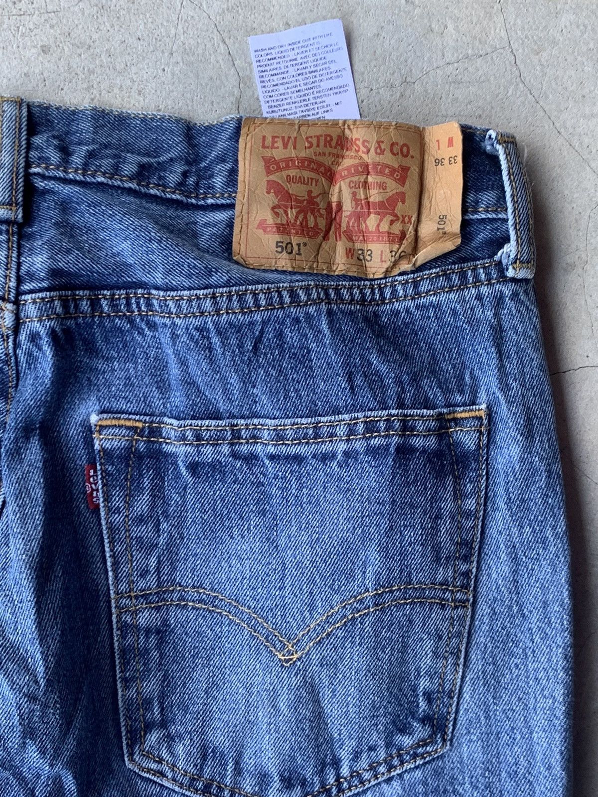 Levi's Grunge heavy distressed Levi's 501 jeans. Size US 33 - 7 Thumbnail