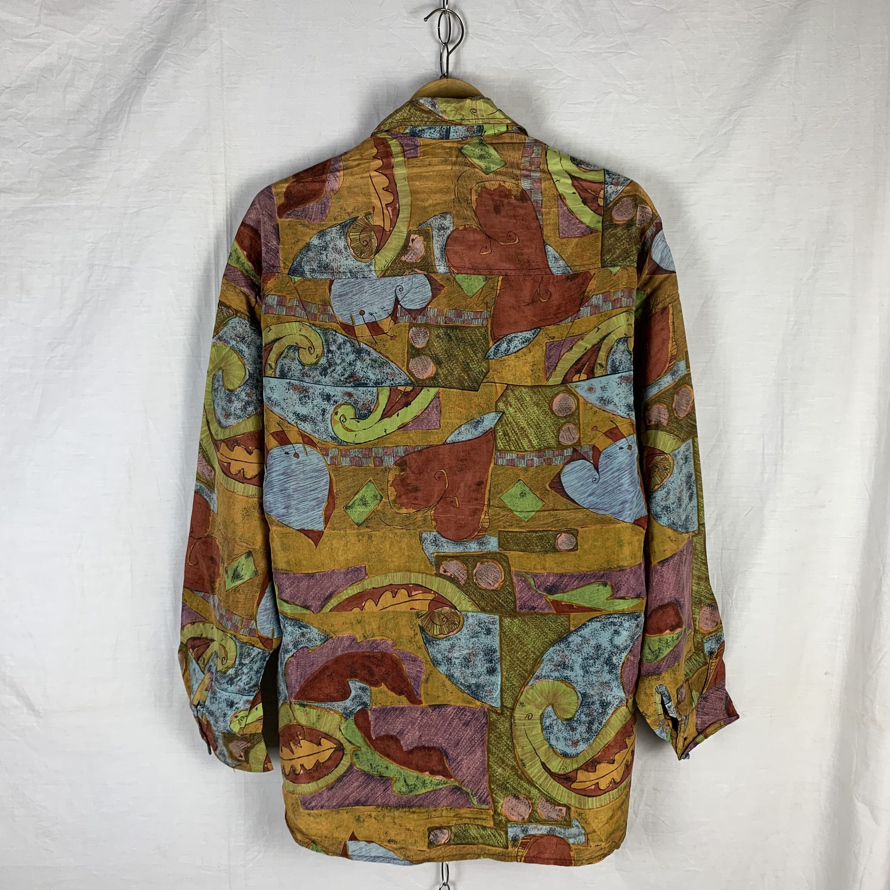 Japanese Brand Vintage Silks Shirt Over Print Size US L / EU 52-54 / 3 - 3 Thumbnail