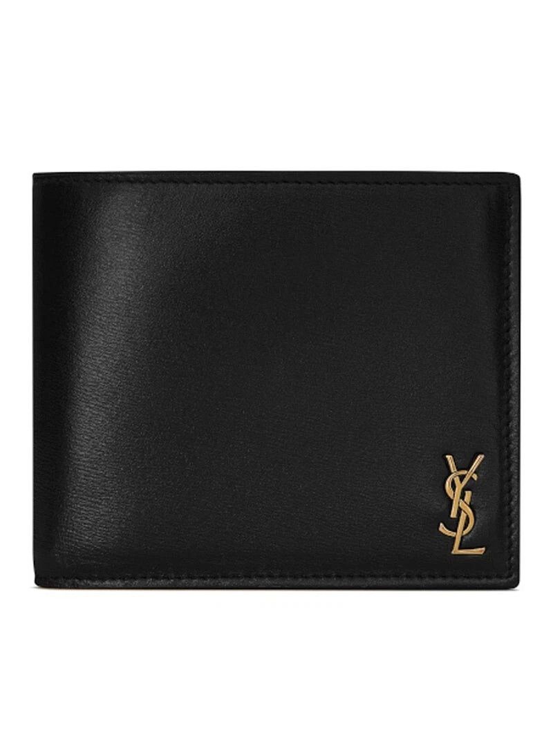Saint Laurent Paris SAINT LAURENT Tiny Cassandre Black Leather Wallet Size ONE SIZE - 1 Thumbnail
