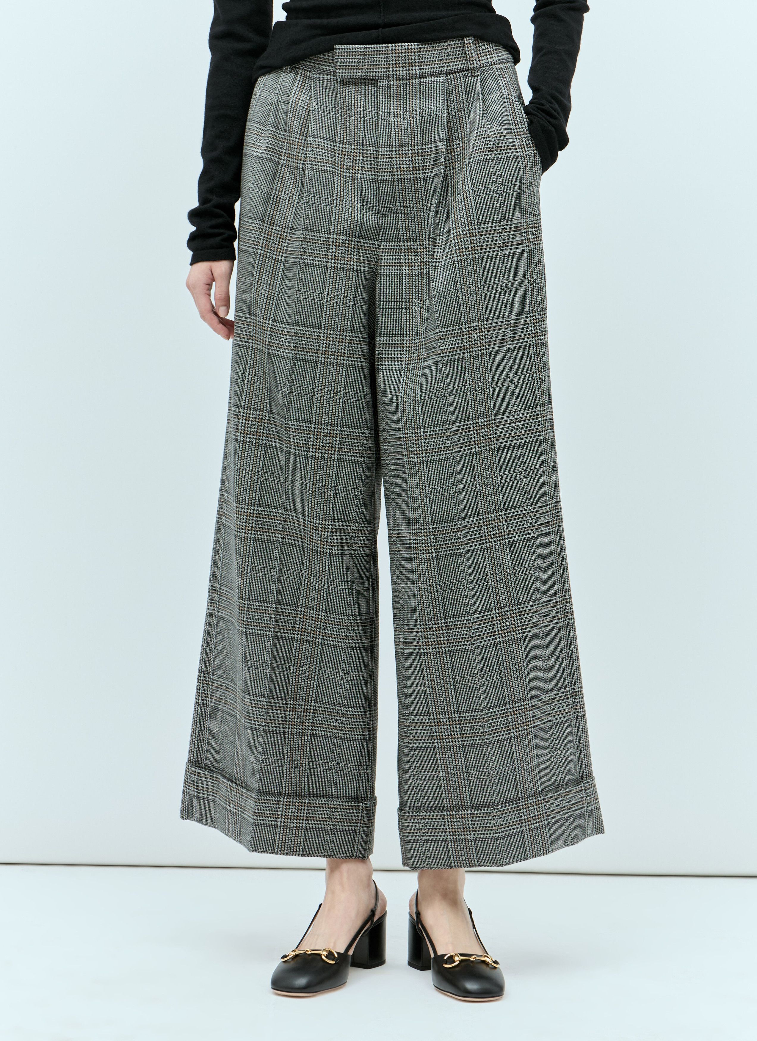 Gucci Prince Of Wales Check Tailored Pants Size 27" / US 4 / IT 40 - 1 Thumbnail