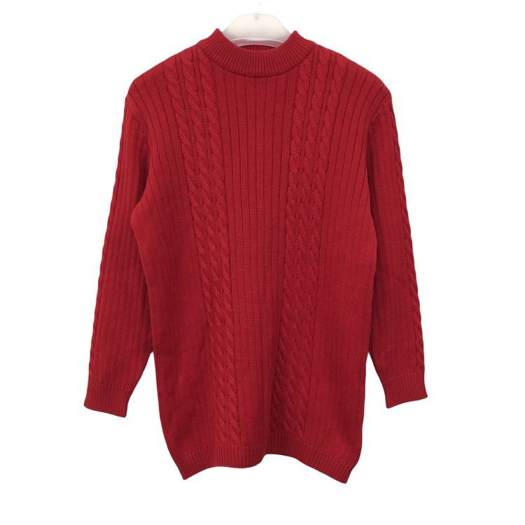 Yves Saint Laurent Yves Saint Laurent Red Cable Knit Sweater Size M Size M / US 6-8 / IT 42-44 - 1 Thumbnail