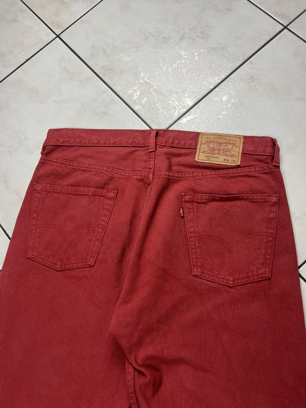 Levi's Vintage 90s Levi’s 501 red denim classic devil jeans pants Size US 38 / EU 54 - 11 Thumbnail