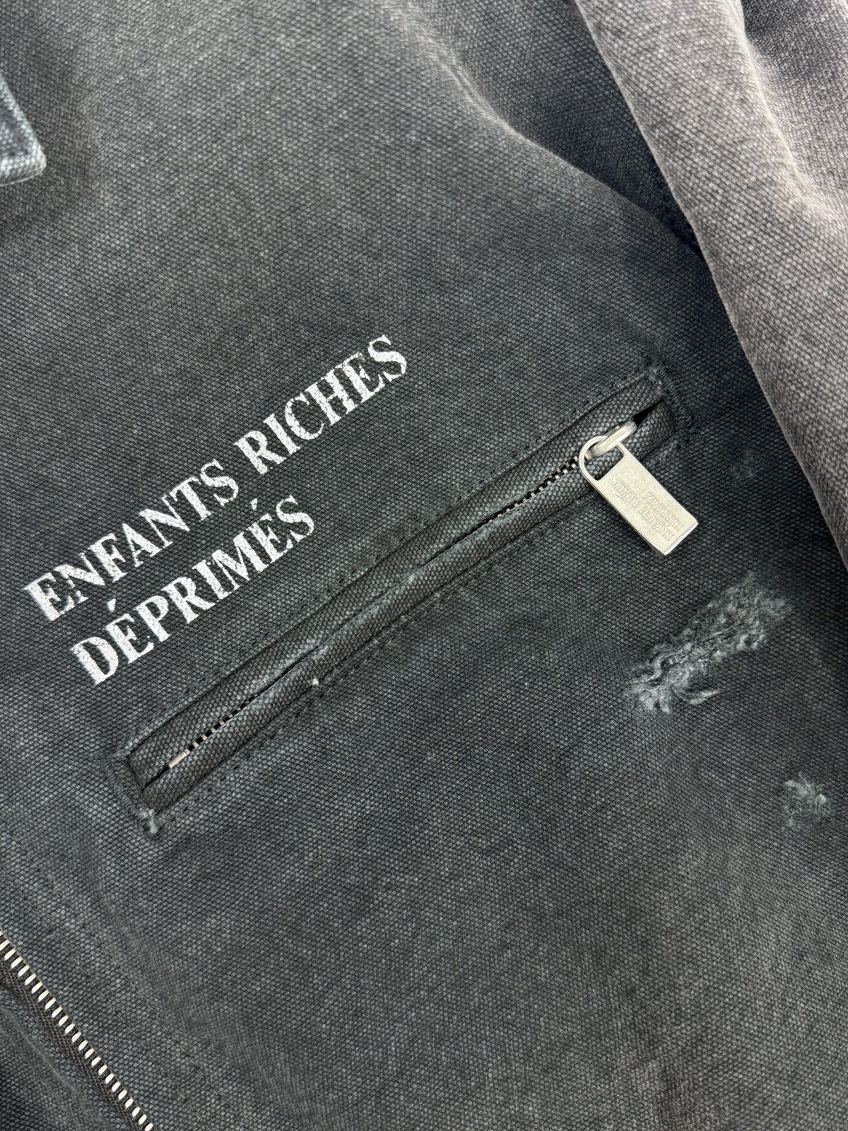 Enfants Riches Deprimes LOGO PRINT DISTRESSED DENIM JACKET Size US L / EU 52-54 / 3 - 4 Thumbnail