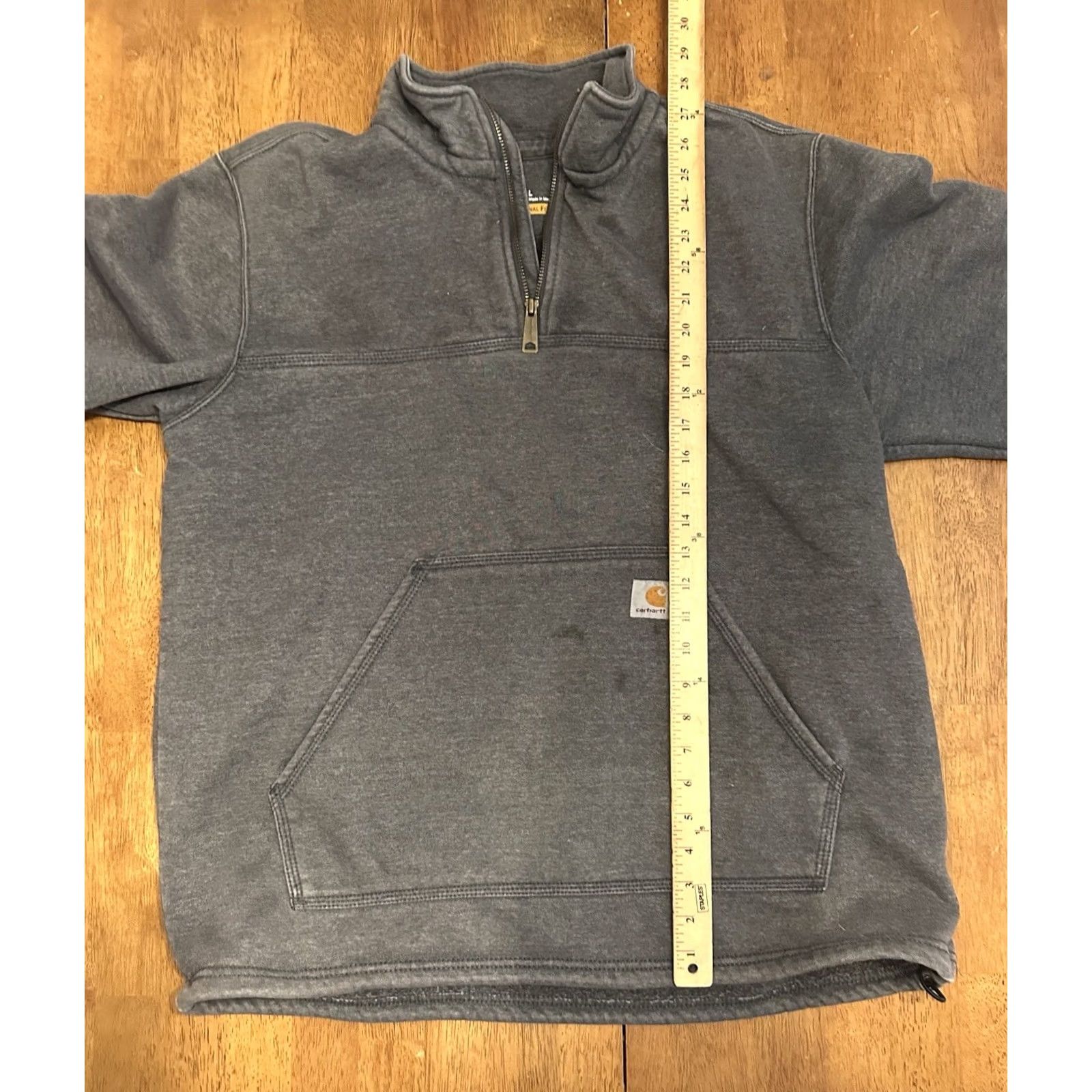 Carhartt Carhartt Sweatshirt Gray Large Anorak 1/4 Zip Original Fit Mens Pullover Cotton Blend Fleece Size US L / EU 52-54 / 3 - 7 Thumbnail
