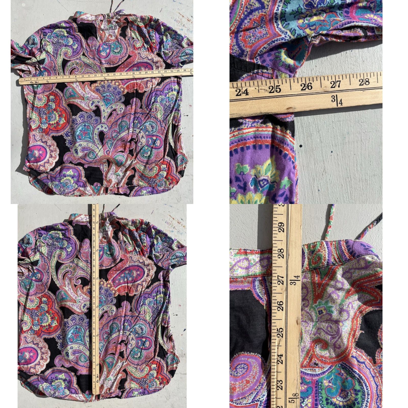 Ralph Lauren Women's Lauren Ralph Lauren Blouse All-Over Multicolor Paisley 2X Mardi Gras Size XXL / US 16-18 / IT 52-54 - 8 Thumbnail