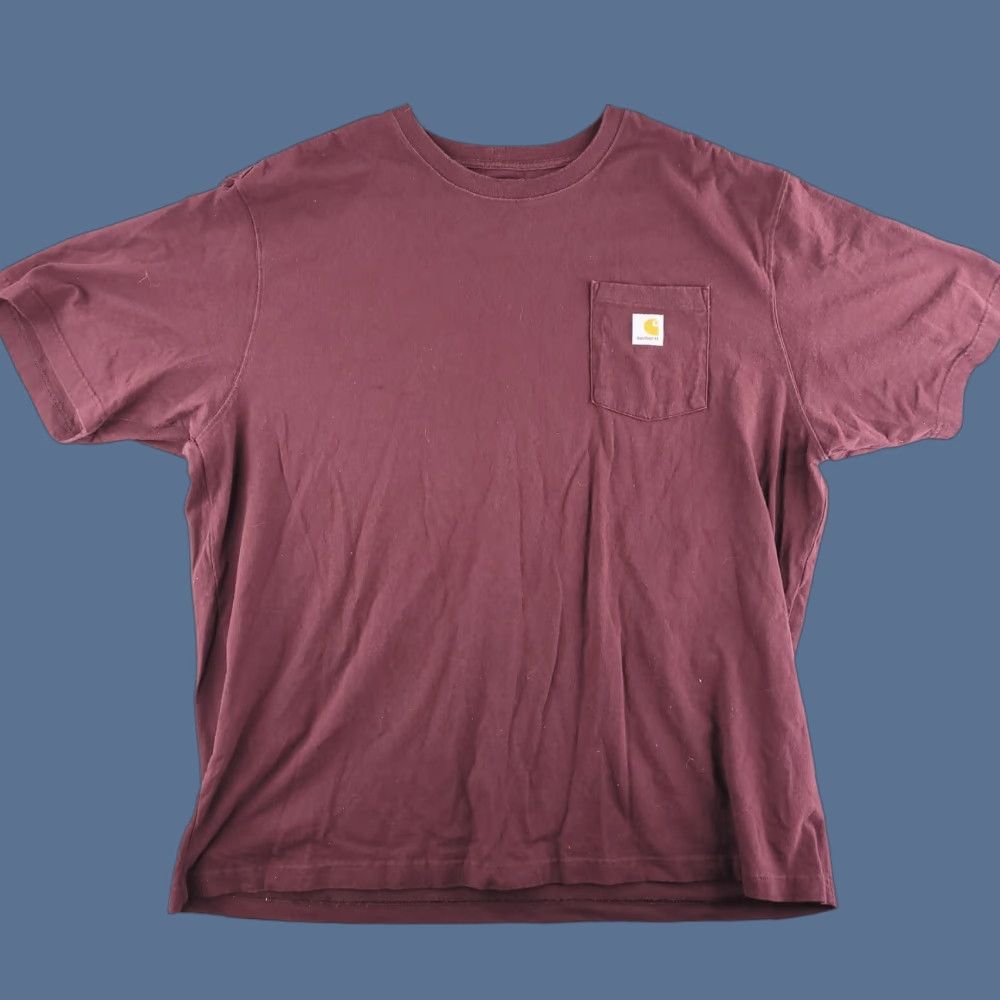 Carhartt Carhartt Shirt Mens 2XL Red Short Sleeve Pocket Crewneck Work Wine Logo Size US XXL / EU 58 / 5 - 1 Thumbnail