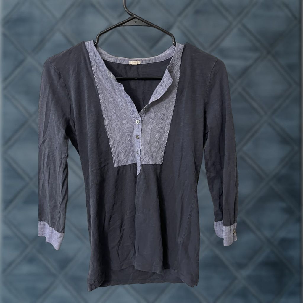 J.Crew J.CREW 3/4 Sleeve Blouse Women's Size XS Blue Pre-Owned Size XS / US 0-2 / IT 36-38 - 1 Thumbnail
