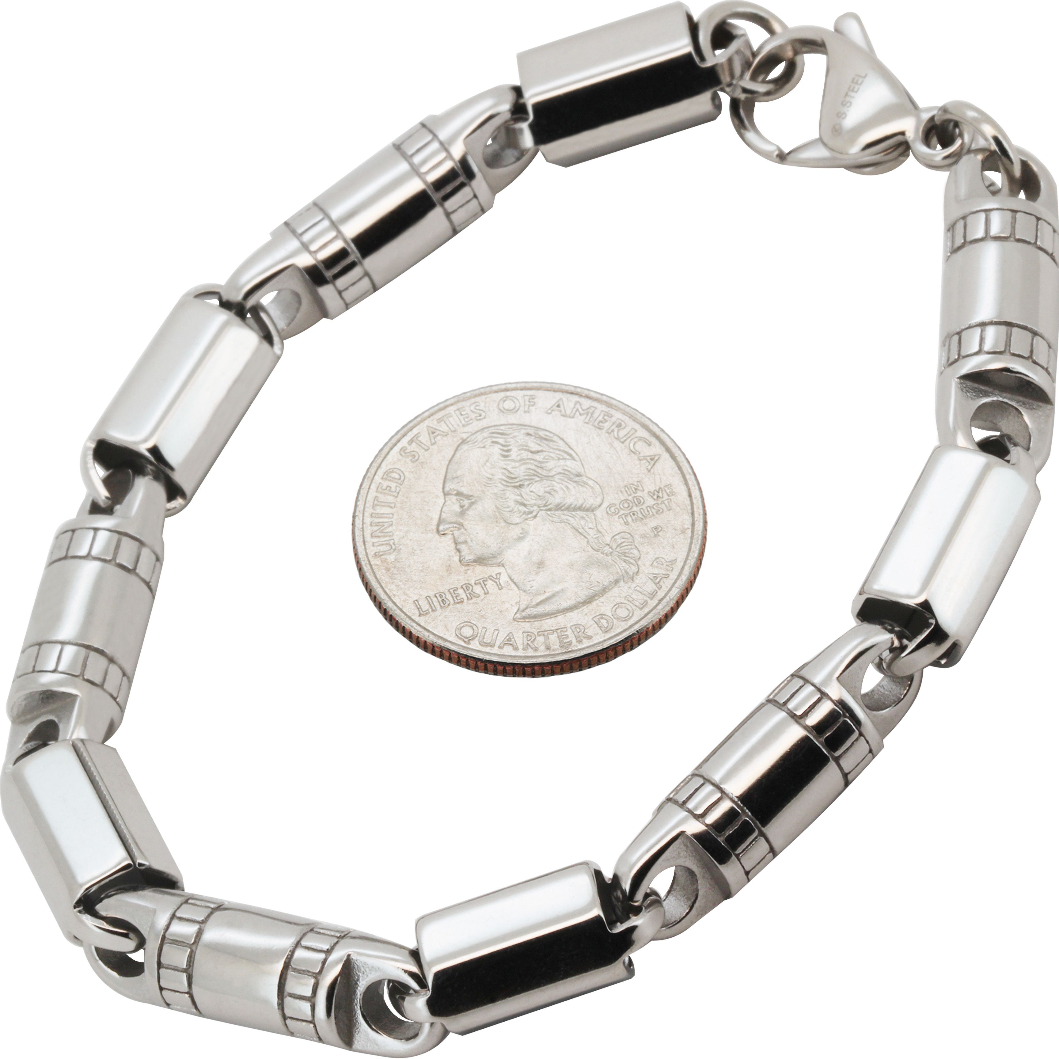 Other 316L Stainless Steel 8mm Barrel Link Bracelet 9" Size ONE SIZE - 1 Preview