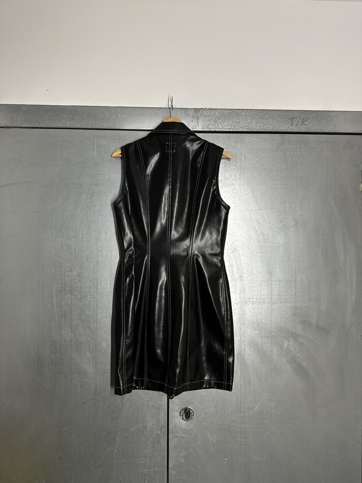 Moschino Moschino Vegan Leather Mini Dress Size XL / US 12-14 / IT 48-50 - 8 Thumbnail