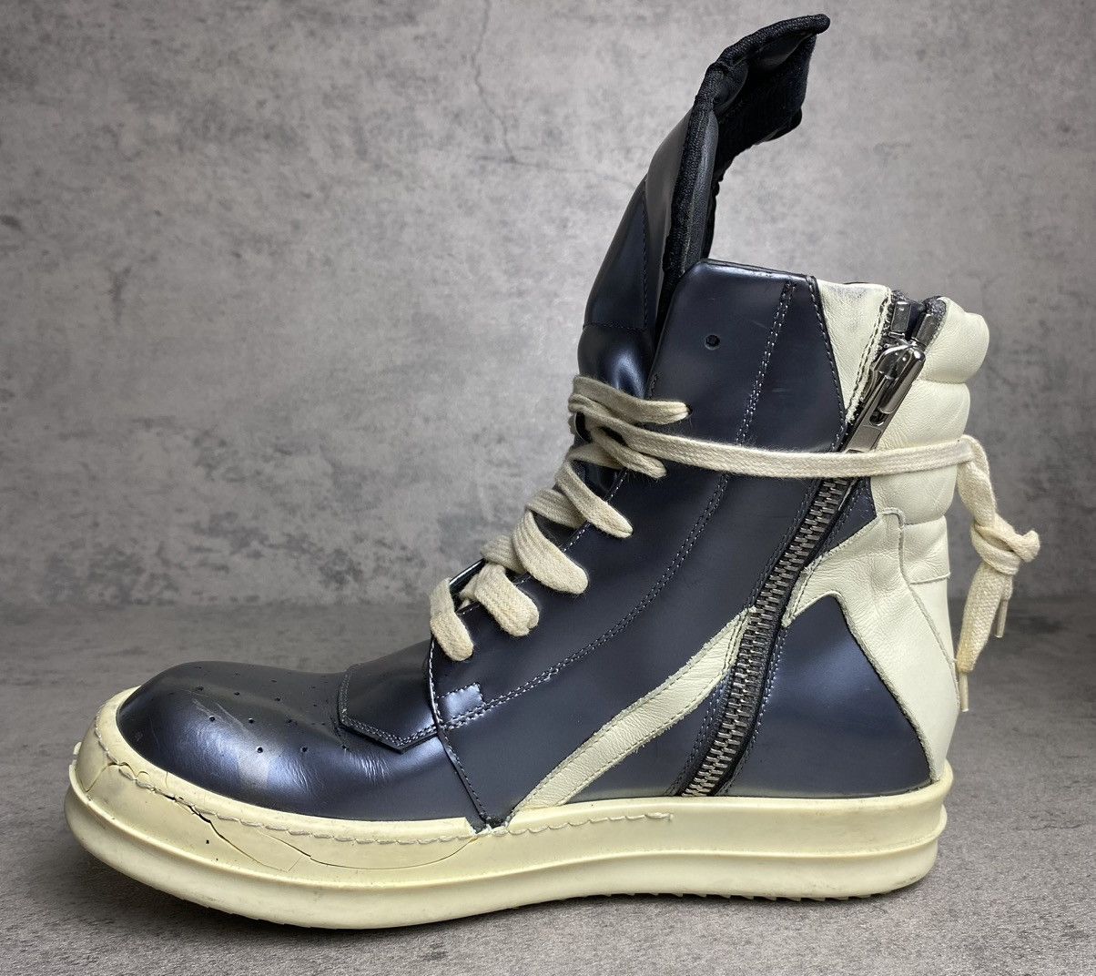 Rick Owens RICK OWENS - SS15 FAUN METALLIC SILVER GEOBASKET Size US 8 / IT 38 - 5 Thumbnail
