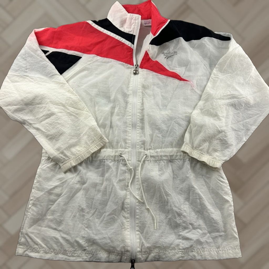 Reebok VINTAGE Reebok Windbreaker Jacket Men's L Pink White Full Zip 90s Size US L / EU 52-54 / 3 - 1 Thumbnail