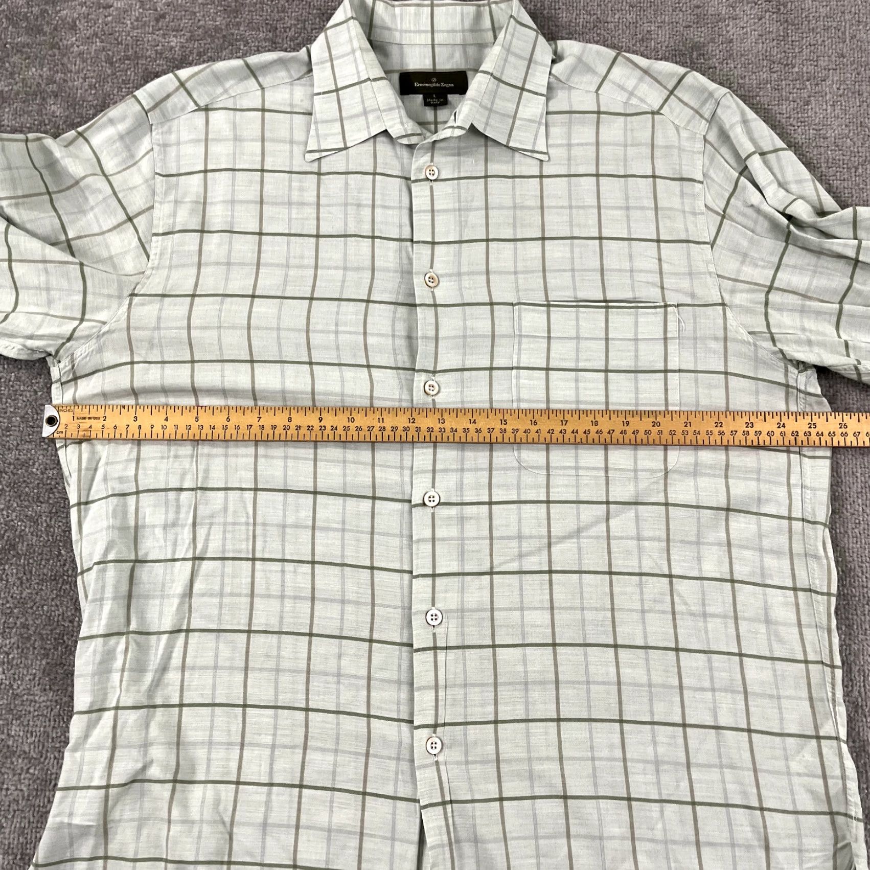 Ermenegildo Zegna ERMENEGILDO ZEGNA Shirt Men Large Sea Foam Green Button Up Long Sleeve Top Italy Size US L / EU 52-54 / 3 - 4 Thumbnail