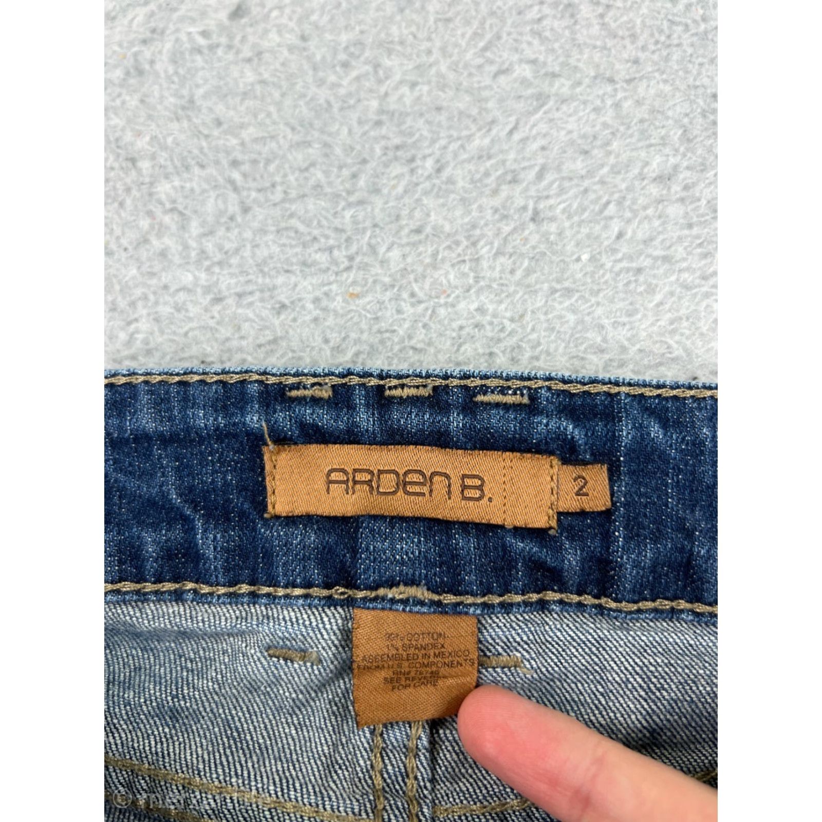 Vintage Arden B Pants 2 Blue Denim Jeans Crop Crapi Cotton Blend Stretch Low Rise Size 26" / US 2 / IT 38 - 3 Thumbnail
