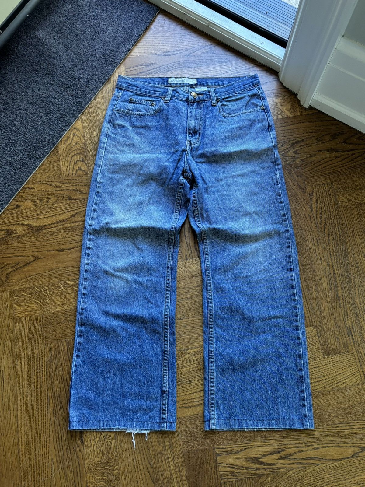 Gap × Old Navy × Vintage Vintage Boot Cut Jeans Lightwash Heel Drag 90s Y2K Wide Leg Size US 31 - 6 Thumbnail