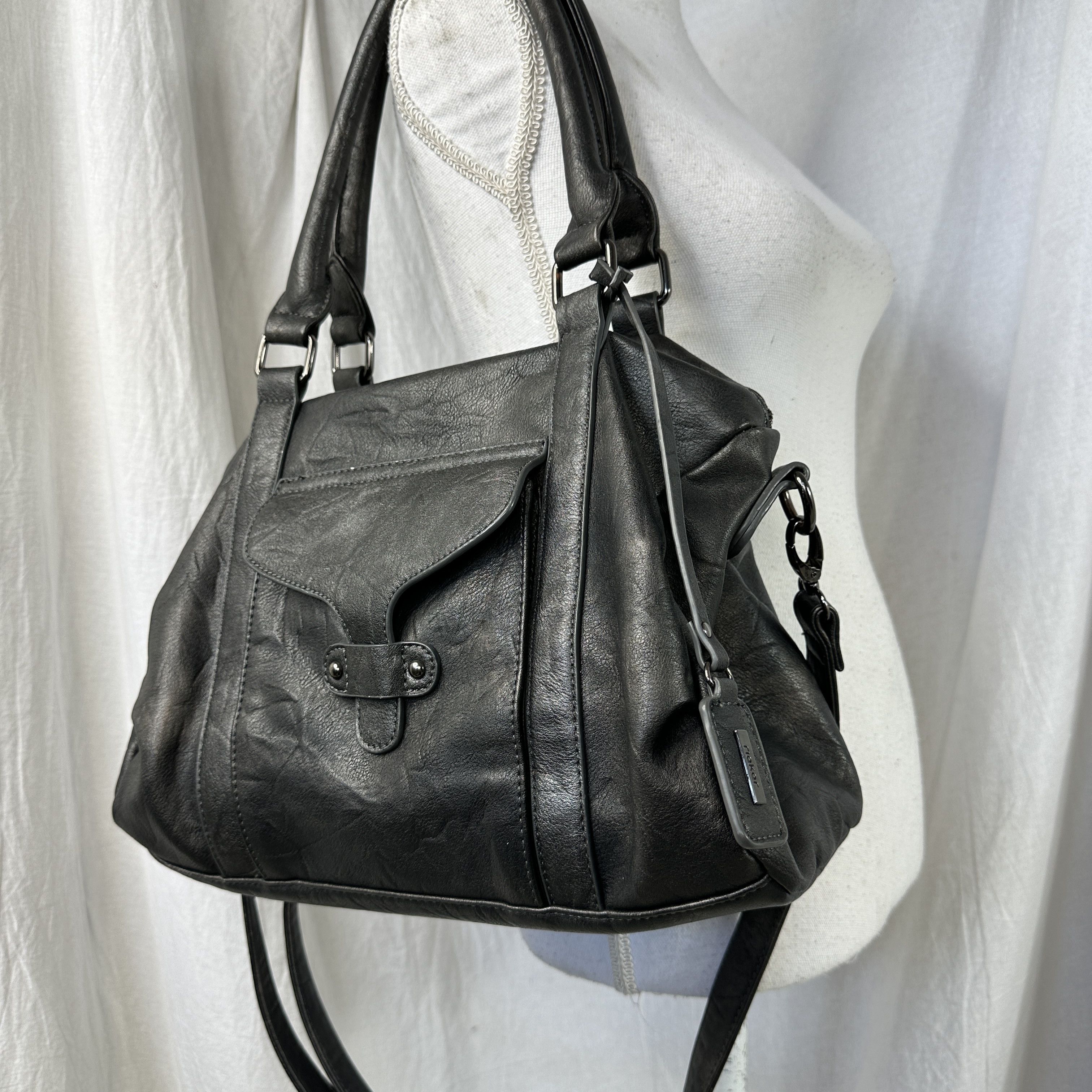 Vintage Vintage Avant Garde Faux Leather Shoulder Bag 00s Size ONE SIZE - 6 Thumbnail