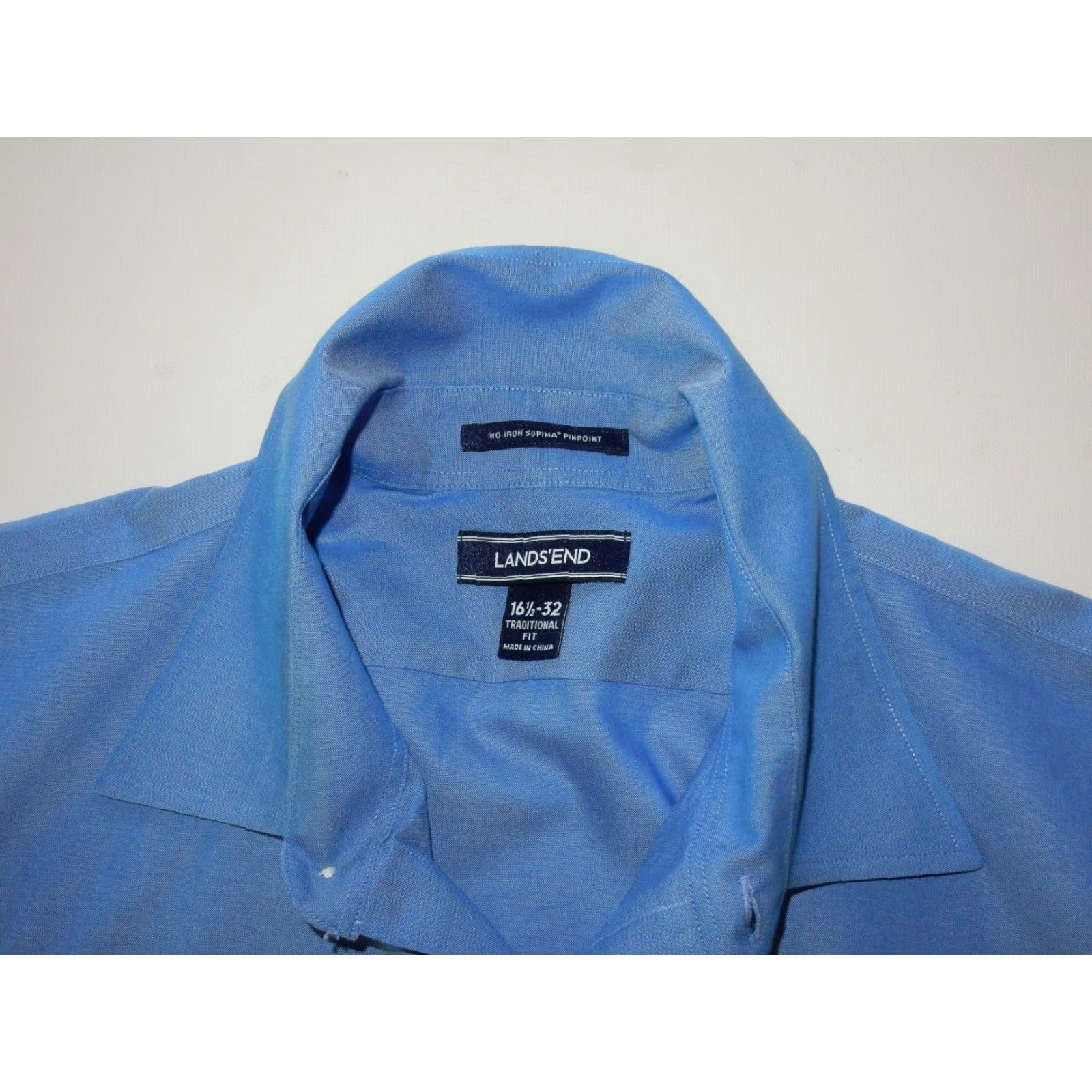 Lands' End VINTAGE Lands' End Men's Dress Shirt Size 16.5 Regular Long Sleeve Cotton White Size 42R - 2 Thumbnail