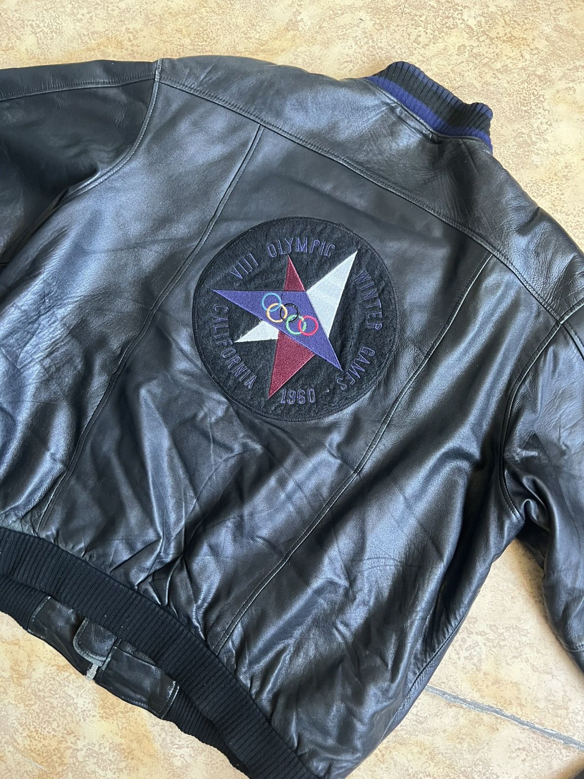 Adidas Vintage Adidas Leather Bomber Jacket Olympic Collection 1960 Size US XL / EU 56 / 4 - 8 Thumbnail