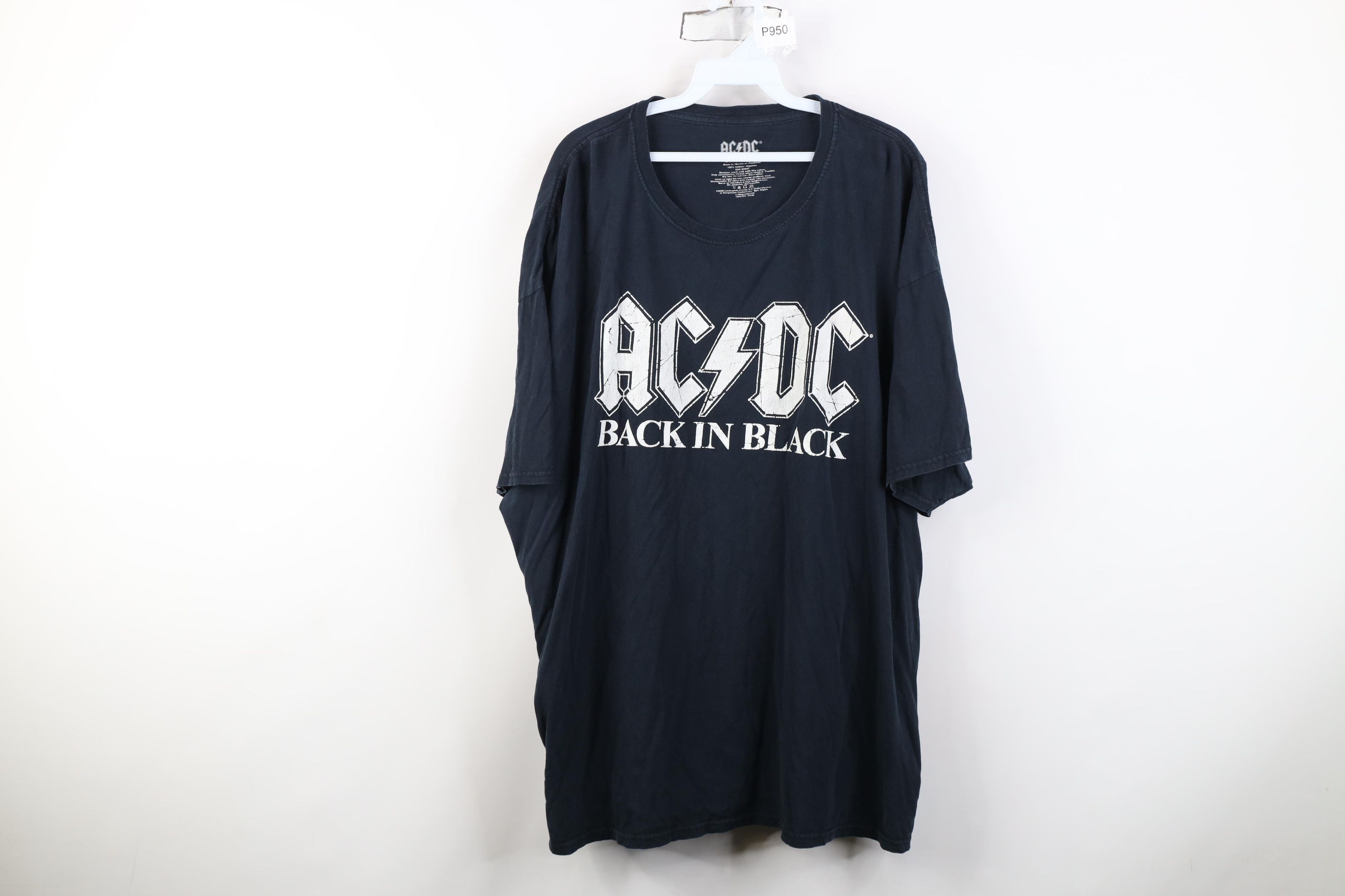 Vintage Retro Y2K Spell Back In Black ACDC Band Short Sleeve T-Shirt Size US XXL / EU 58 / 5 - 1 Thumbnail