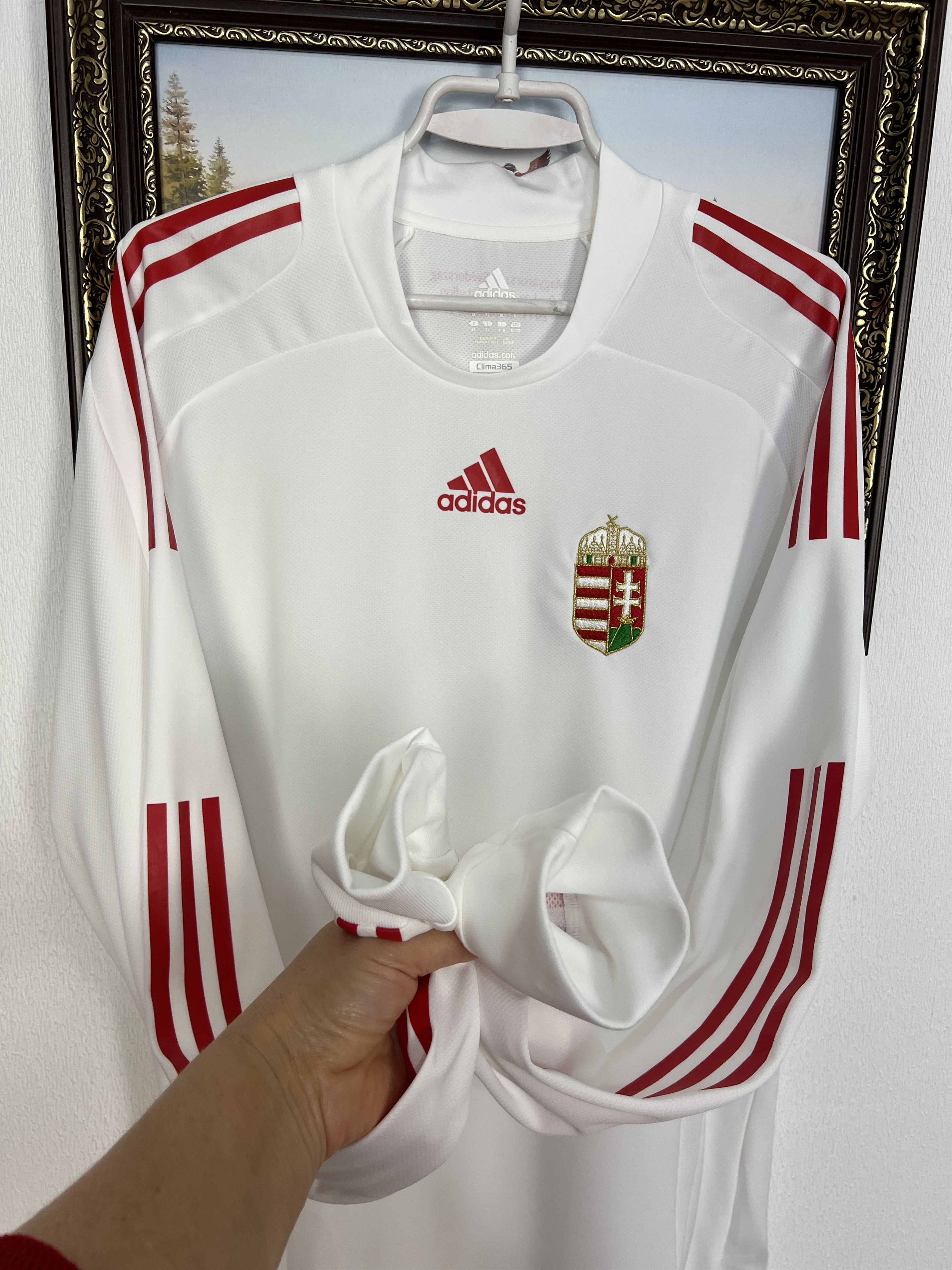Adidas Hungary Away football shirt Soccer Long Sleeve Jersey Trikot Size US XL / EU 56 / 4 - 6 Thumbnail
