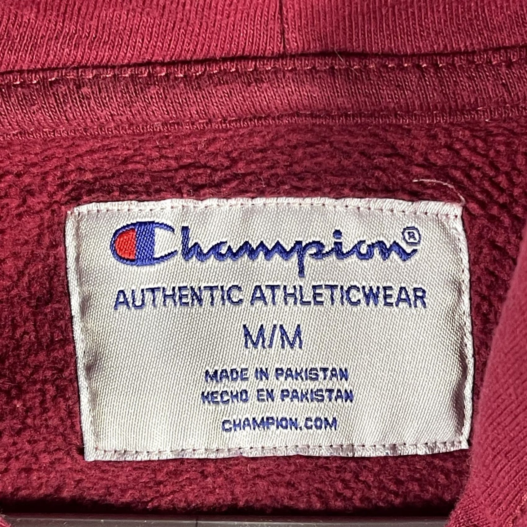 Champion Champion Hoodie Mens Medium Red Embroidered Pullover Sweatshirt Athletic Pocket Size US M / EU 48-50 / 2 - 4 Thumbnail