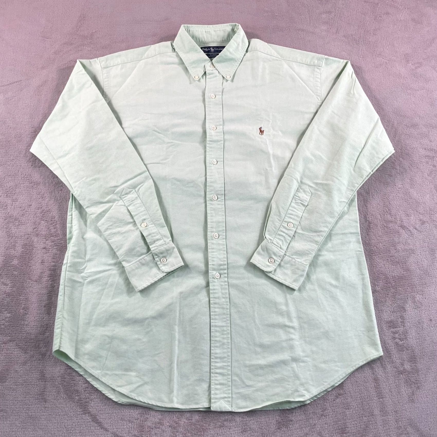 Polo Ralph Lauren Polo Ralph Lauren Blake Oxford Shirt Men L Light Mint OCBD Flesh Pony Size US L / EU 52-54 / 3 - 3 Thumbnail