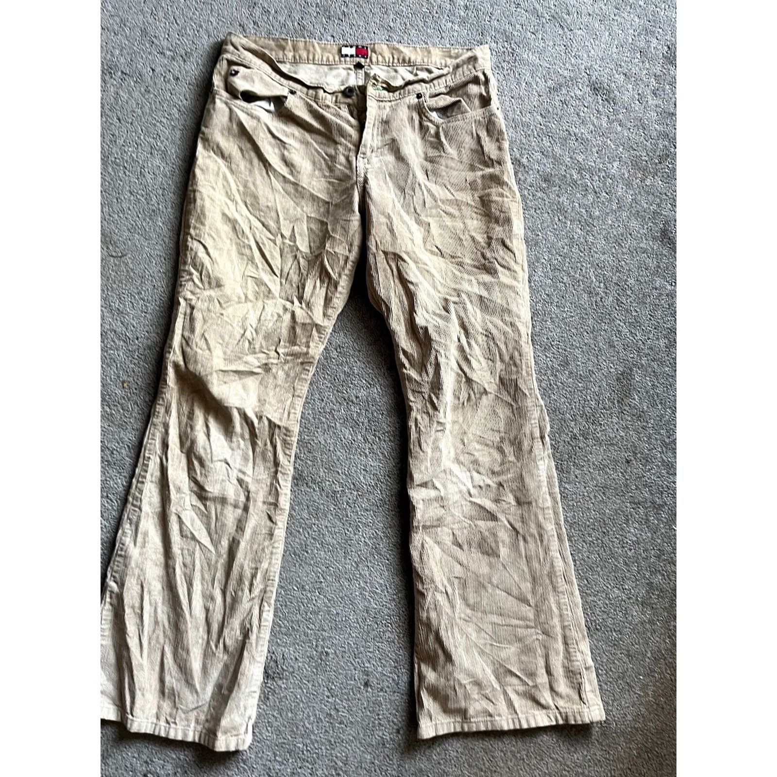 Tommy Hilfiger Tommy Jeans Corduroy Jeans Womens Size 11 Mid Rise Straight Leg 100% Cotton Beige Girls Women Tommy Hilfiger Jeans Size 32" / US 10 / IT 46 - 4 Thumbnail
