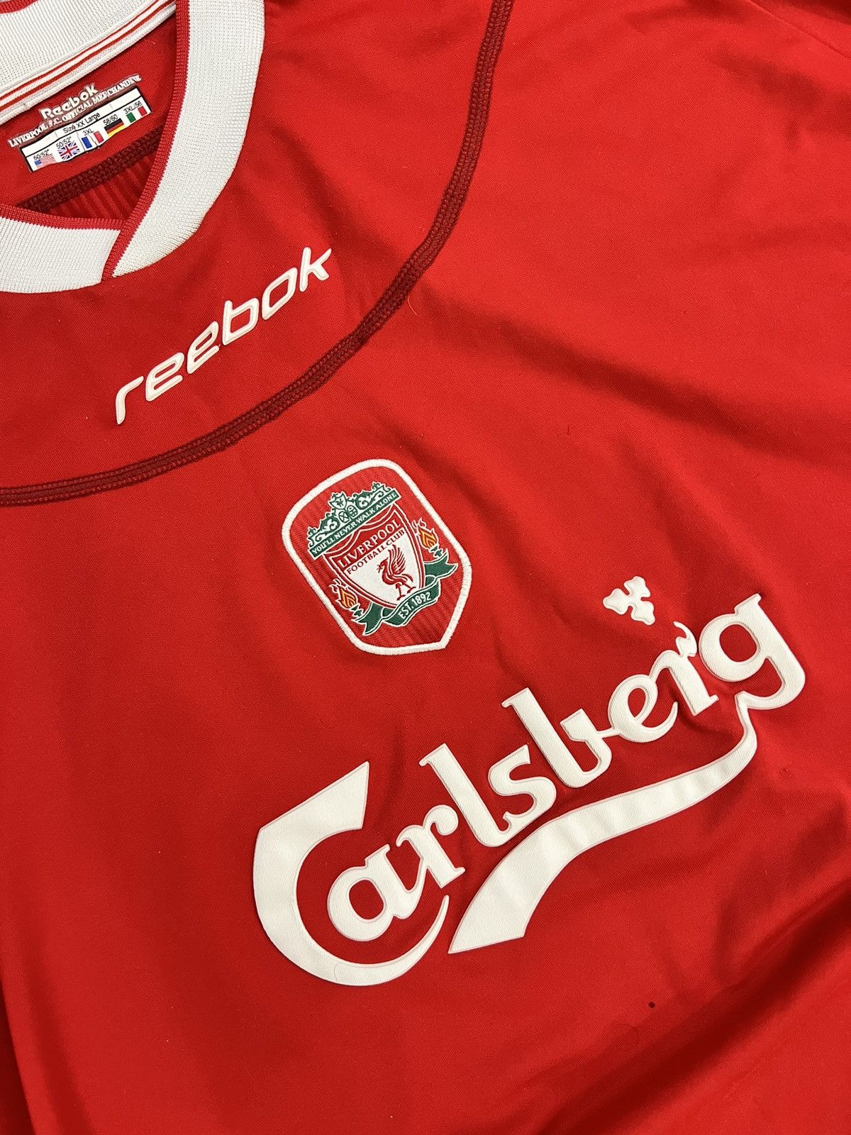 Reebok × Vintage 🩸RARE🩸Reebok Liverpool 2002/2004 Home Jersey Size US XXL / EU 58 / 5 - 5 Thumbnail