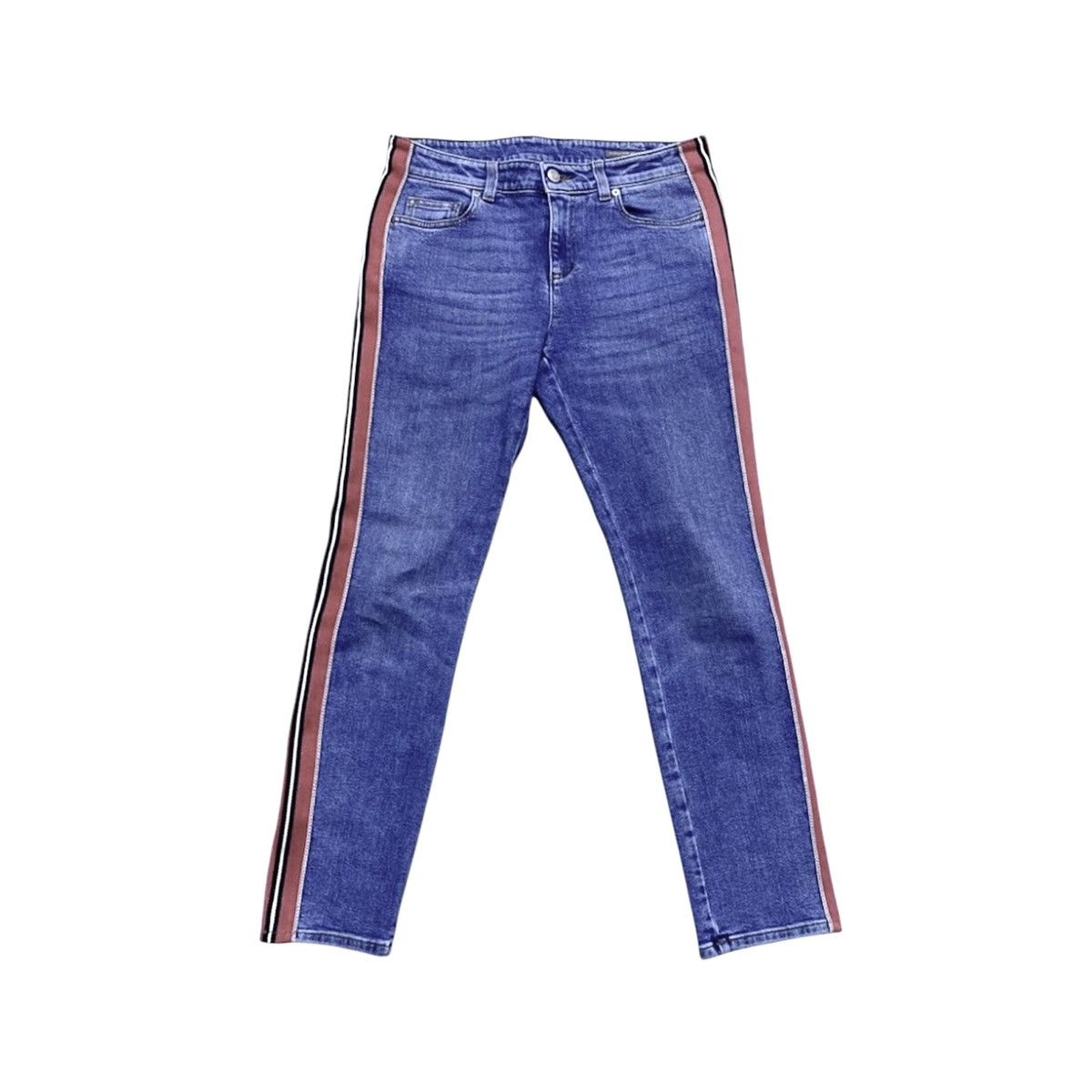 Alexander McQueen 2018 Alexander McQueen Side Stripe Washed Skinny Jeans Denim Size 26" / US 2 / IT 38 - 1 Thumbnail