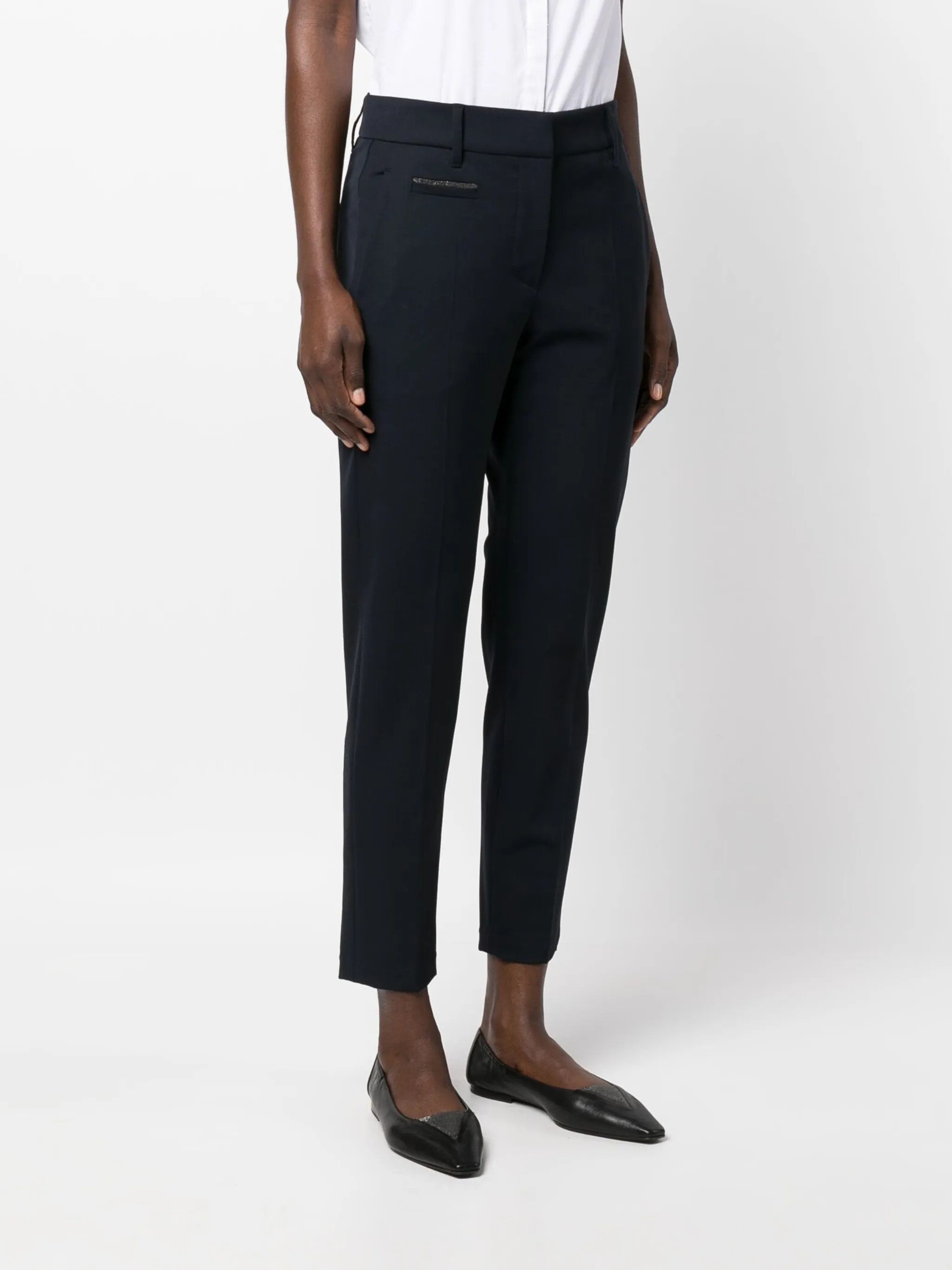 Brunello Cucinelli o1y0725 Casual Pant in Midnight Blue Size 25" / US 0 / IT 36 - 3 Thumbnail