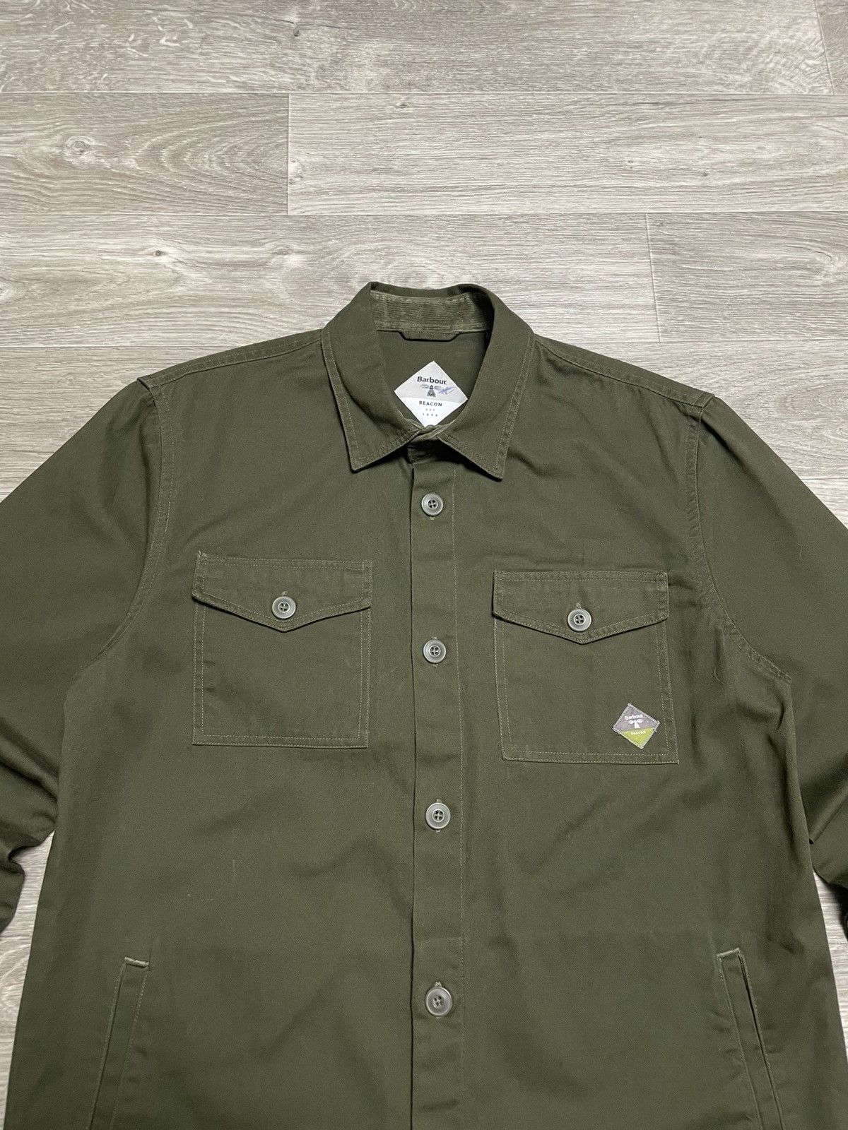 Barbour BARBOUR Beacon Forest Green Twill Overshirt Jacket Size US M / EU 48-50 / 2 - 2 Thumbnail