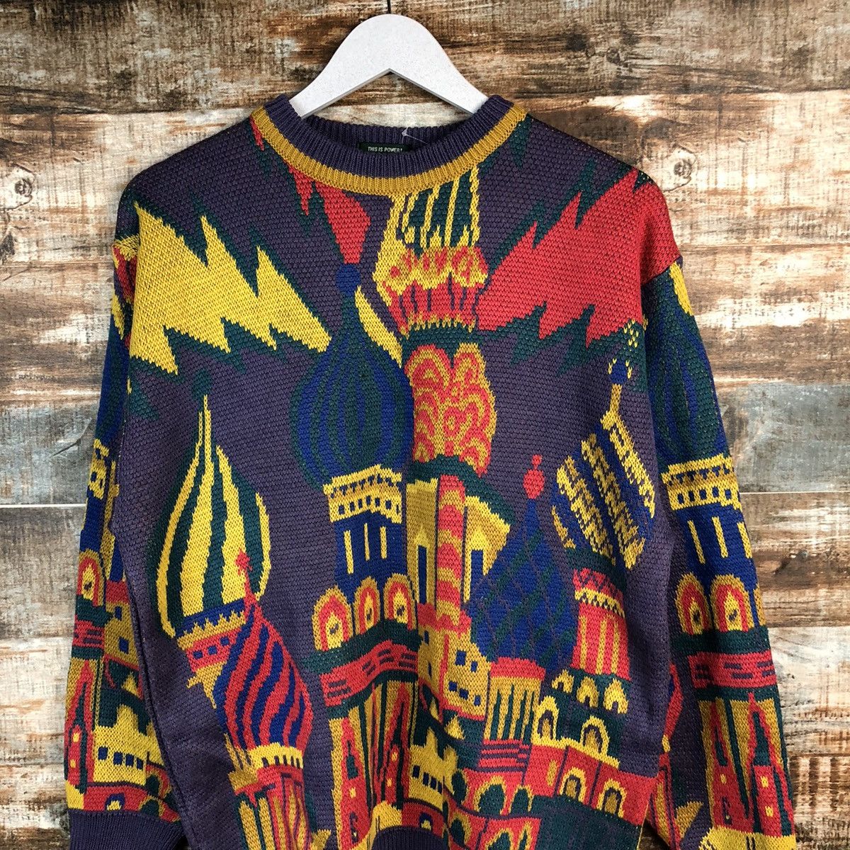 Japanese Brand This Is Power Purple art vintage sweatshirt Knitwear #A1248 Size US M / EU 48-50 / 2 - 5 Thumbnail