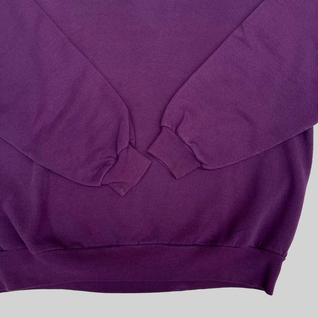 Jerzees × Vintage Vintage 1990 90s USA Made Purple Blank Sweatshirt Size US XXL / EU 58 / 5 - 2 Thumbnail