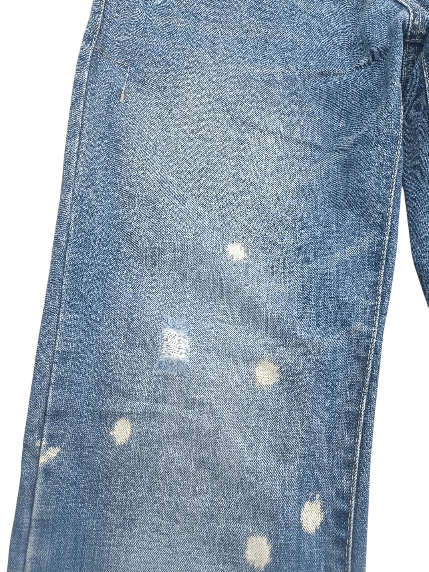 Japanese Brand × Vintage VTG BARON Splash Distressed Whiskers Faded Denim E195 Size US 34 / EU 50 - 10 Thumbnail